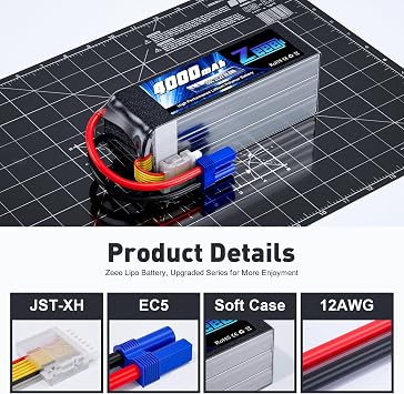 Zeee 6S Lipo Battery 4000mAh 22.2V 100C with EC5 Connector