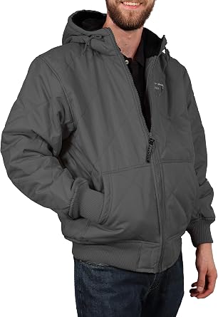 Mens Fleece Lined Quilted Winter Jacket Coat