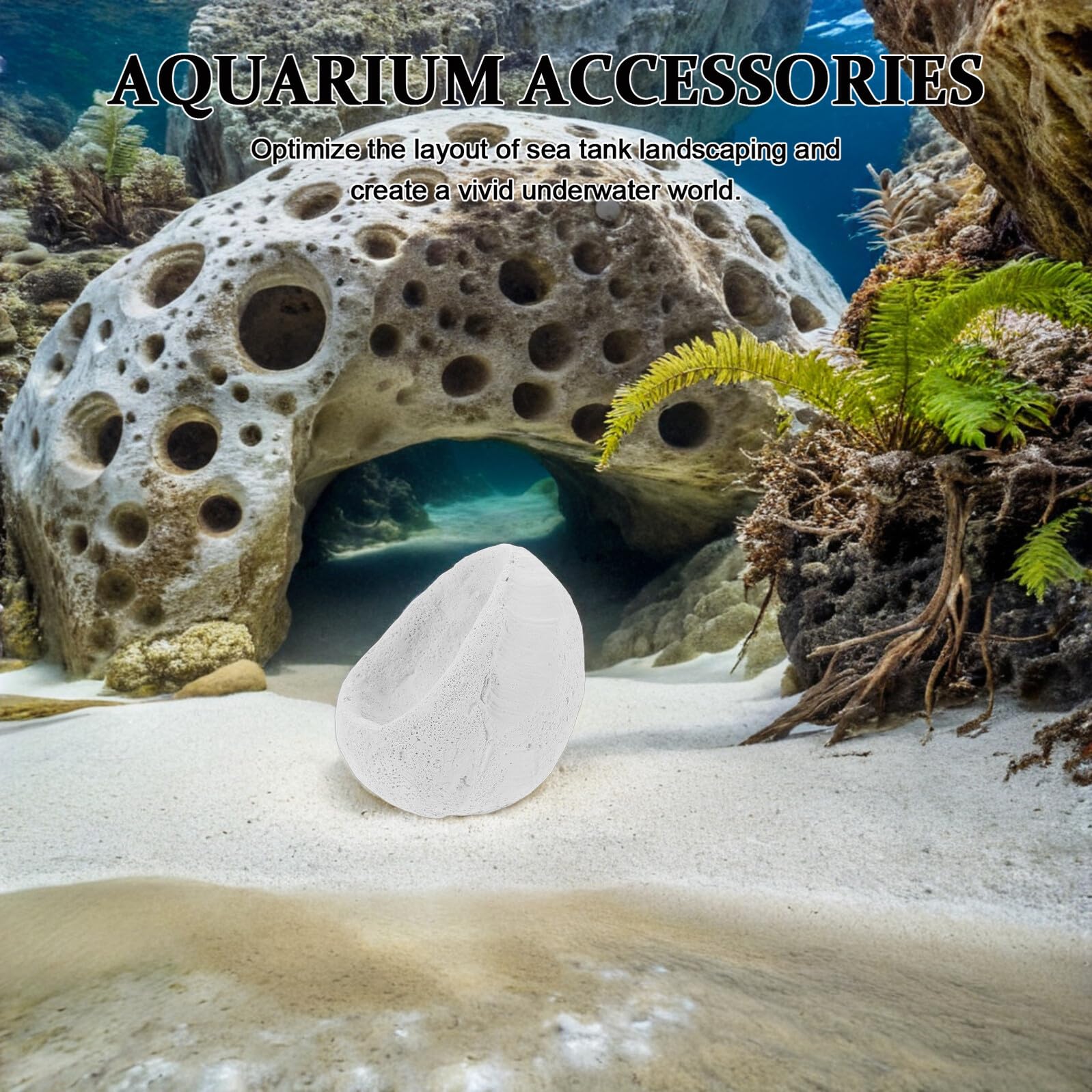 Nido di Anemone in Ceramica Bianco per Acquario, Decorazione Marina | Struttura a Nido, Superficie Ispirata alla Natura, per Organismi Acquatici e Barriera Corallina, Scenografia per Vasca