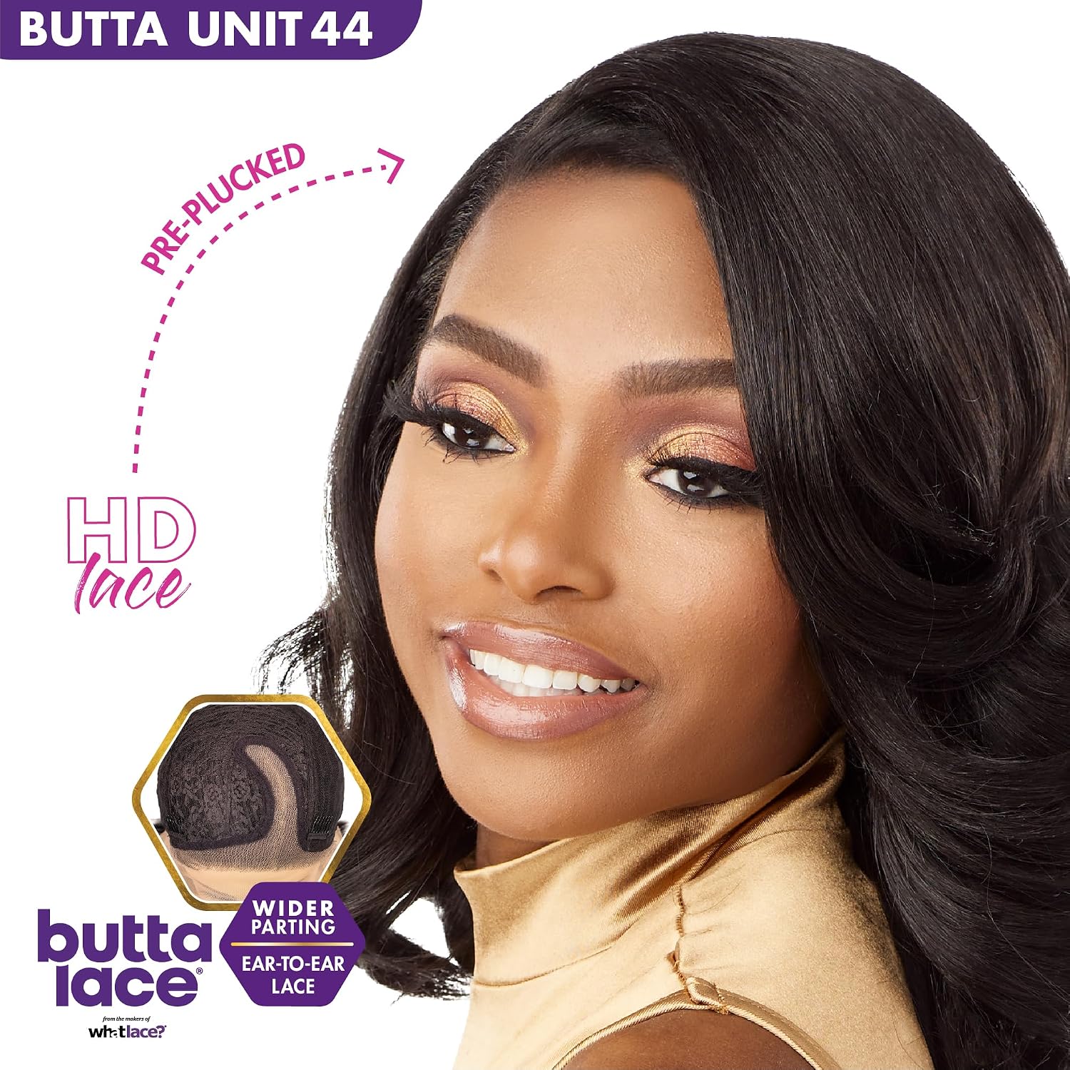 Sensationnel Butta Lace Wigs - Unit 44 Extra Wide 5 Inch Deep Parting Synthetic Preplucked Hairline Glueless Lacefront (613 BLONDE)