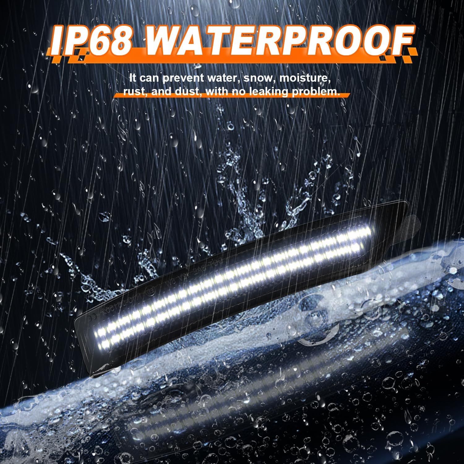 Smoked Lens LED Front & Rear Fender Side Marker Lights 4PCS KIT for 2024-Up Ford Mustang Gen7/S650 - Driver & Passenger Side Marker Lamp Assembly, Plug &Play (Smoked Lens White LED Light)