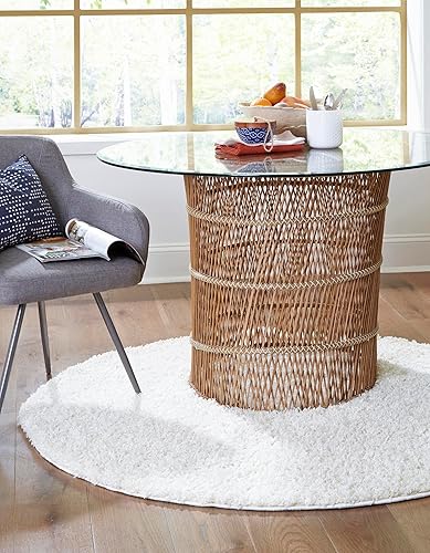 Miniatura 3 de Unique Loom Colección Solid Shag - Alfombra de área redonda (1.60 m x 1.60 m, blanco nieve)