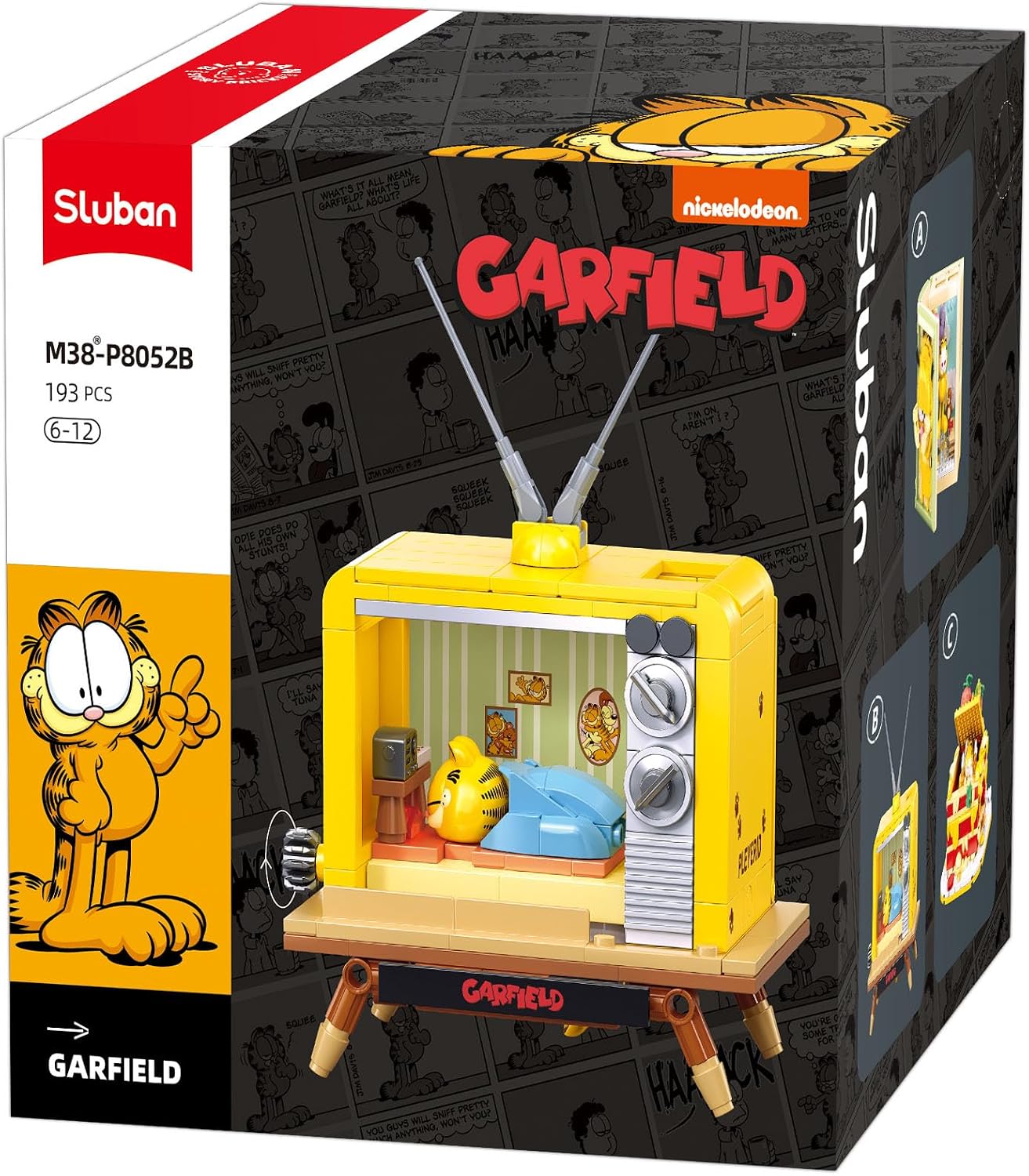 Sluban Garfield - telewizor retro, zestaw konstrukcyjny, 193 części, dla dzieci w wieku 6-12 lat, M38-P8052B