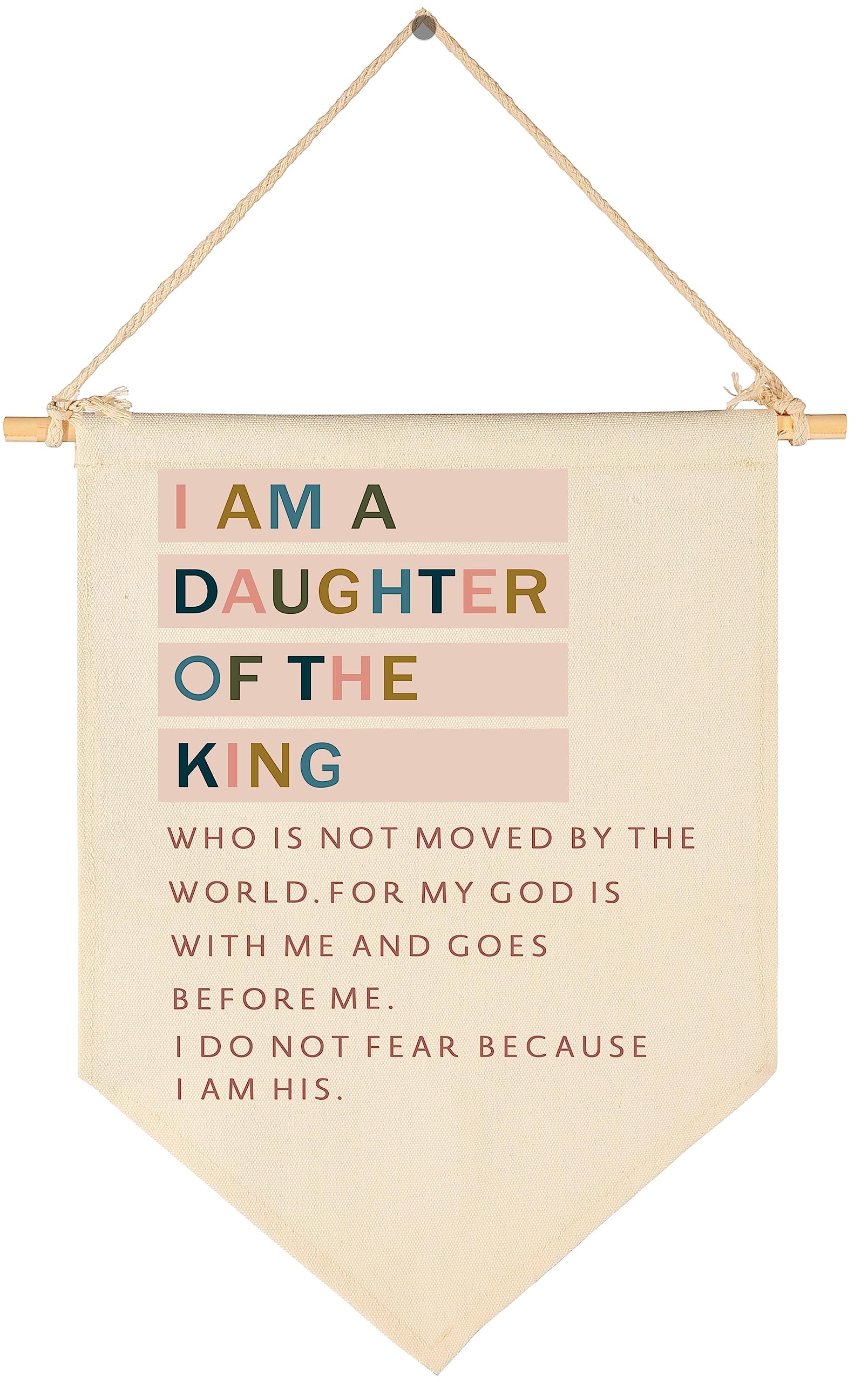 I Am A Daughter Of the King-Inspirational Flag Sign Gift for Baby Newborn Girls Kids-Banner Pennant Wall Decor Gift for Nursery Bedroom Playroom -Baby