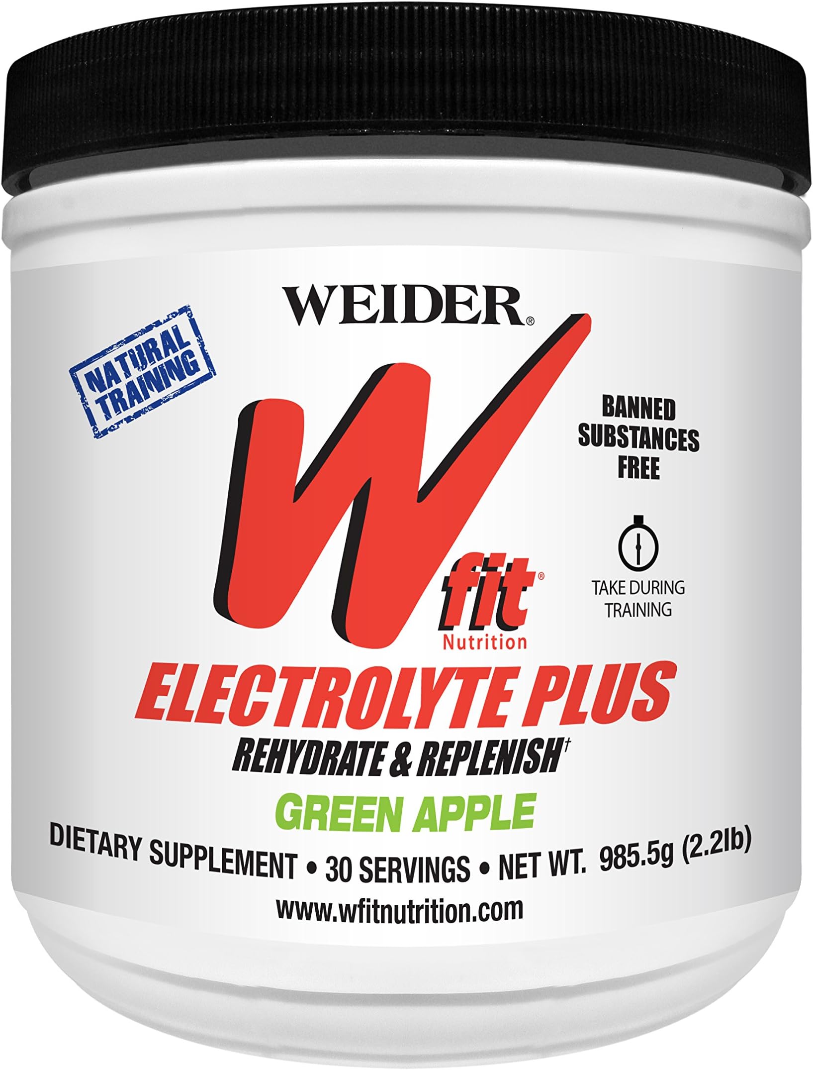 Wfit Nutrition Electrolyte Plus Drink, Green Apple, 2.2 Pound