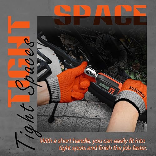 Miniatura 8 de SUZUME Llave dinamométrica digital de 14 (1.1-22.2 pies1.5-30 N.m) para almacenamiento de datos, llave dinamométrica digital de 14 con zumbador y