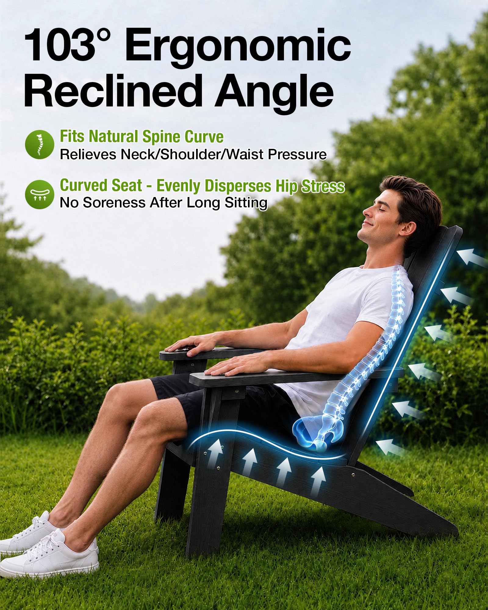 Amazon.com : MXIMU Modern Oversized Adirondack Chair: 450lb Load