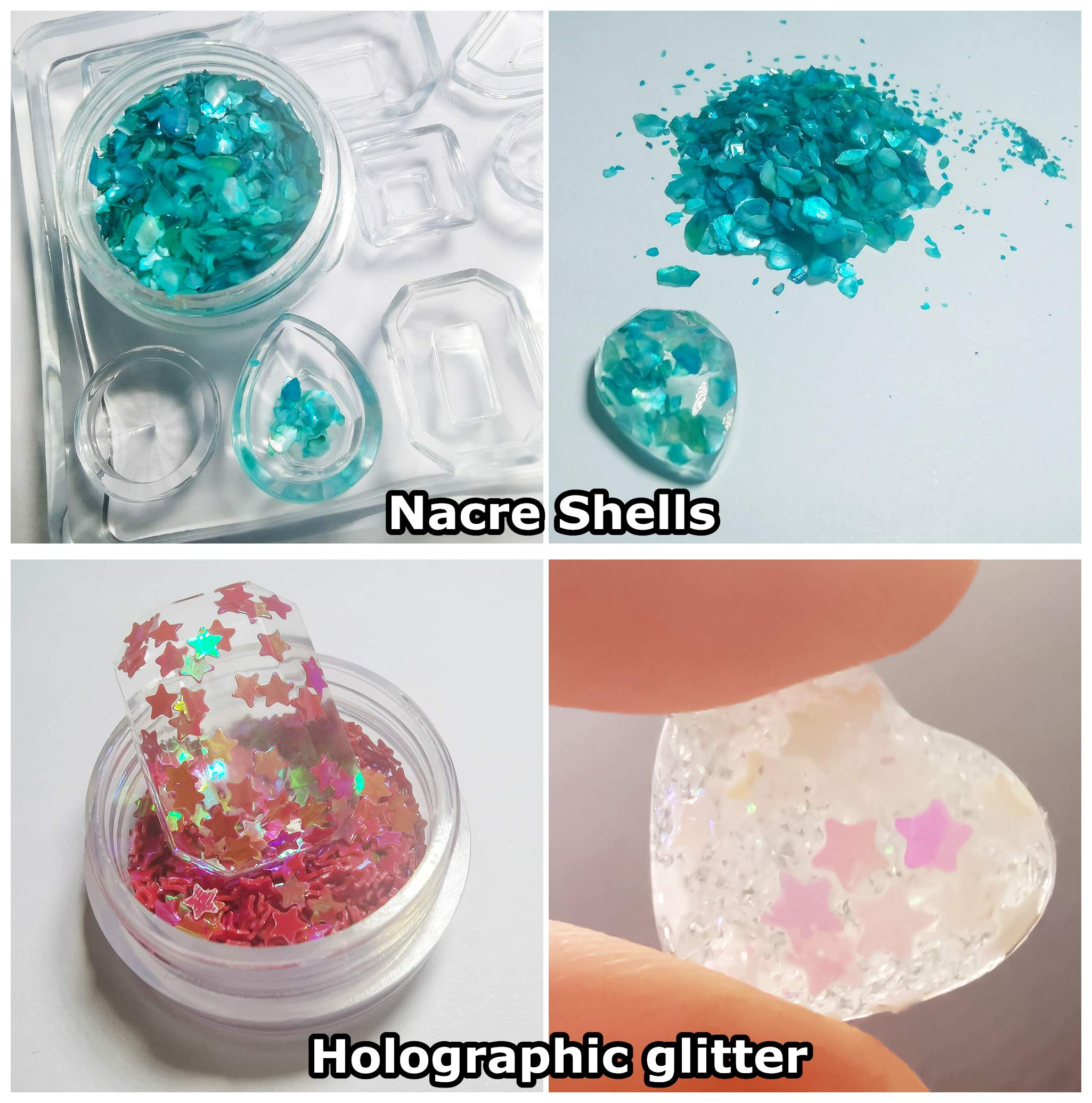 Kit Résine époxy UV - 250g Avec Moules Silicone Et Pigments - Création