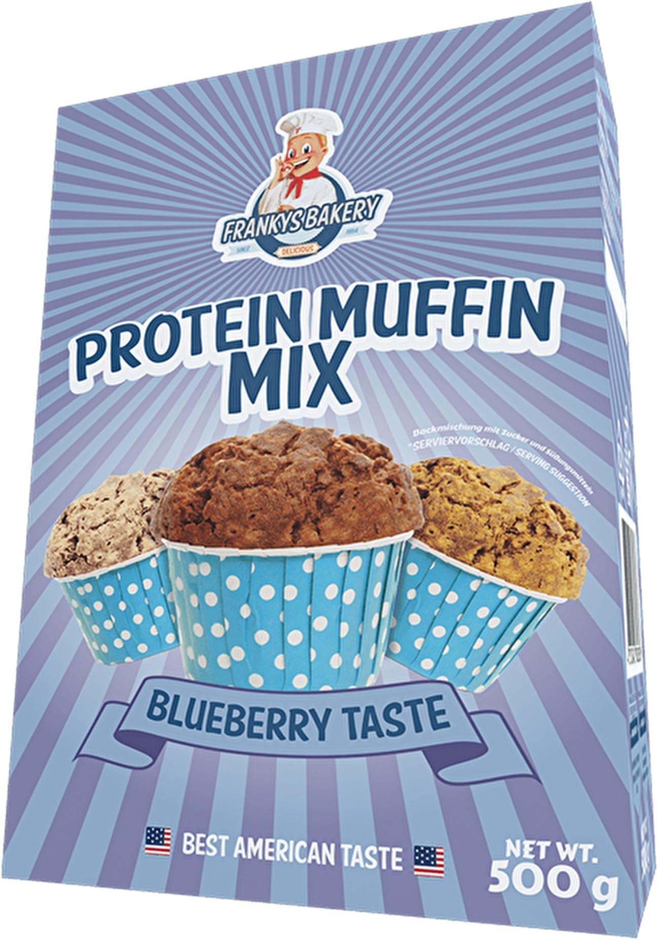 Frankys Bakery Muffin Mix, Blueberry Flavour, 500 g