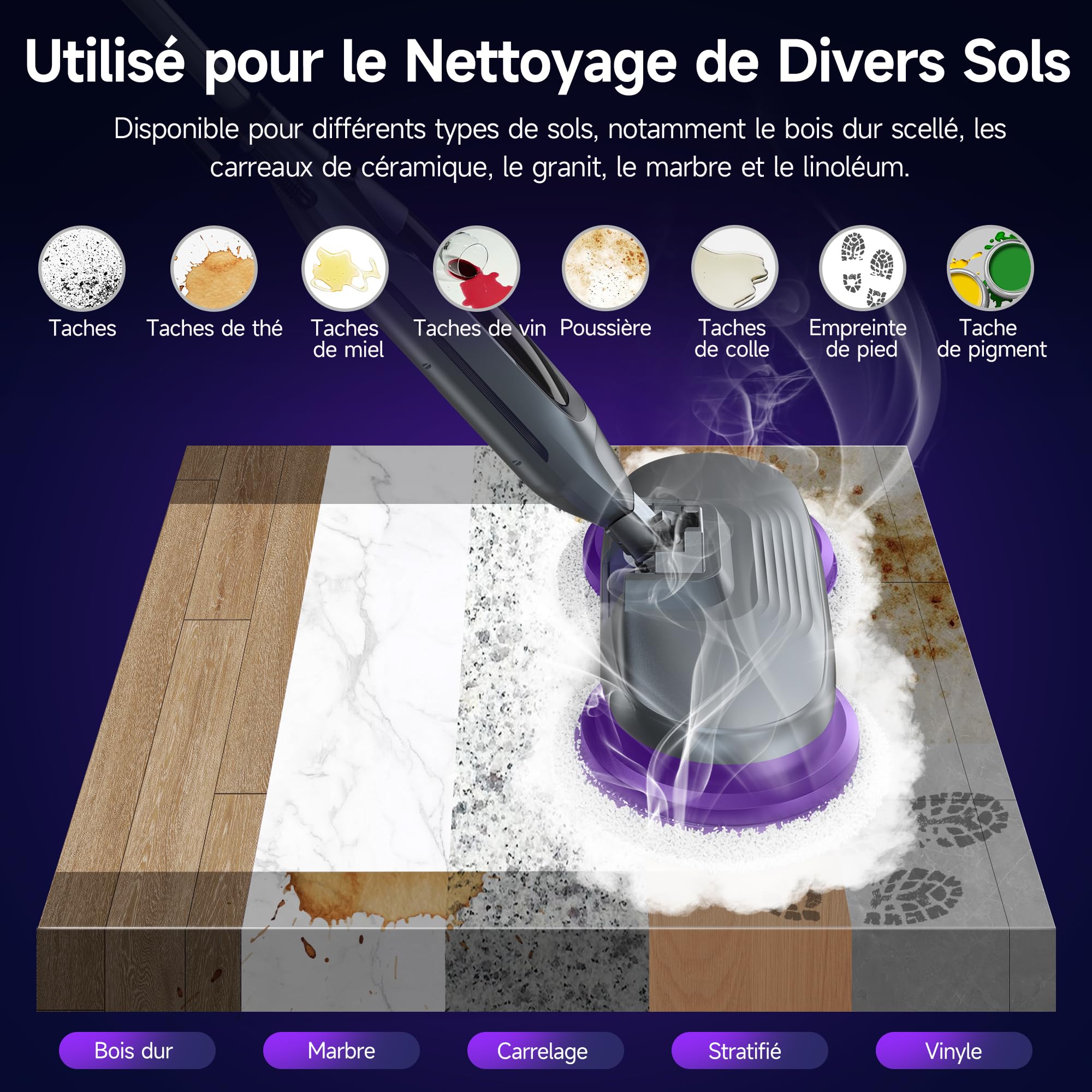 Nettoyeur Vapeur 3 Bars AlfaBot F2 | Élimine 99,9% des Bactéries Sans Produits Chimiques | Pour Sols Durs (Parquet, Carrelage) | Chauffage Express 30s