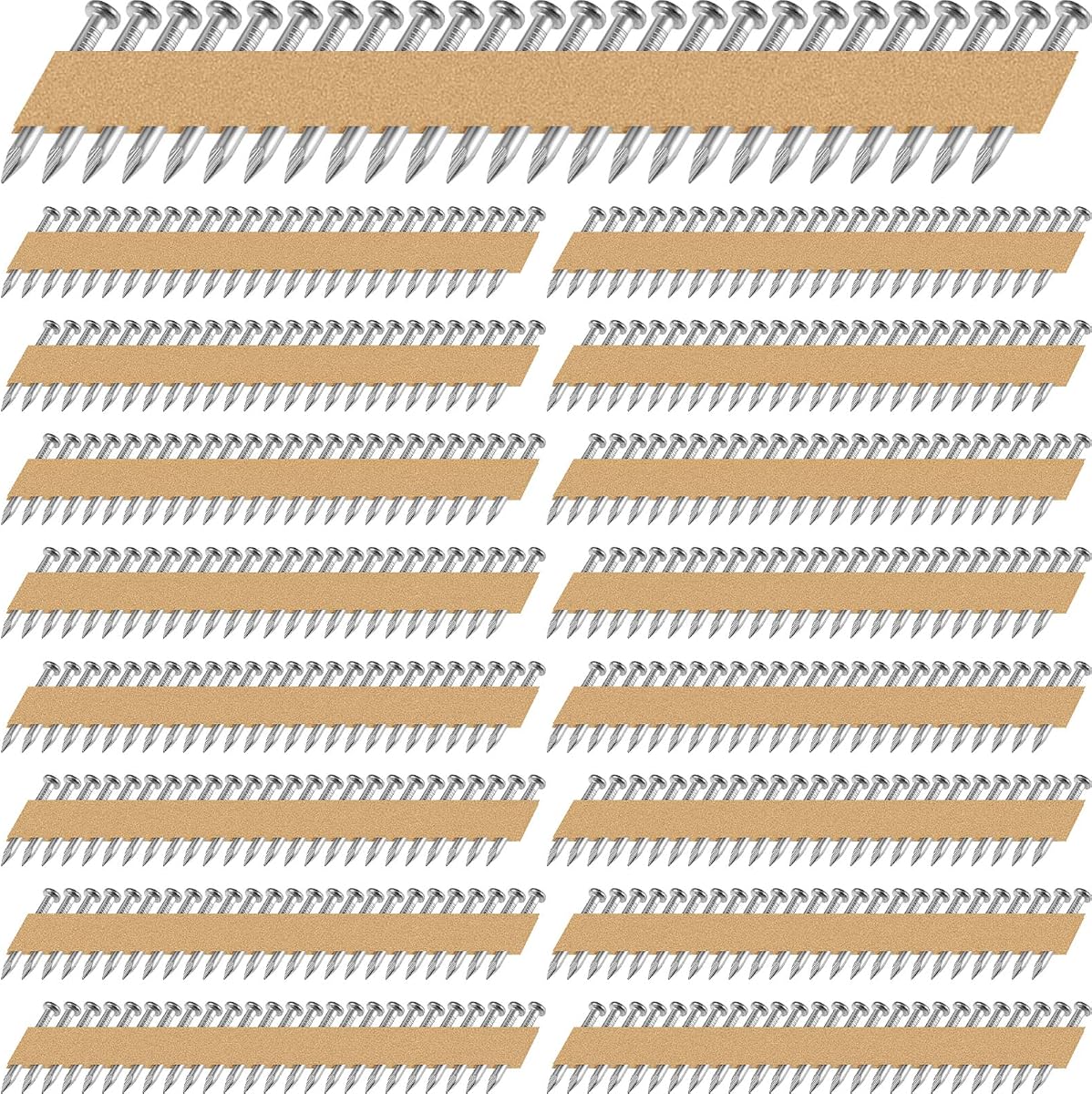 Zonon 3000 clavos para colgar vigas de 1-1/2 pulgadas x. Clavos de conector de metal de 131 pulgadas, cinta de papel galvanizada de vástago liso, clavo de marco intercalado para conector de metal de 34-36 grados, clavadora, colgador de vigas, pistola de clavos
