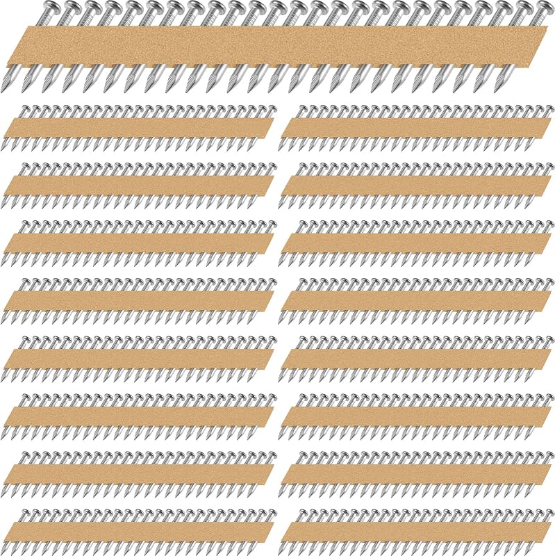 Zonon 3000 clavos para colgar vigas de 1-1/2 pulgadas x. Clavos de conector de metal de 131 pulgadas, cinta de papel galvanizada de vástago liso, clavo de marco intercalado para conector de metal de 34-36 grados, clavadora, colgador de vigas, pistola de clavos