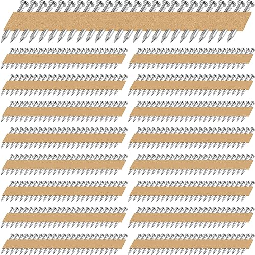 Zonon 3000 unidades de clavos de conector de metal de 1 12 pulgadas, clavos galvanizados para colgar vigas de 34 grados, con cinta de papel de 34
