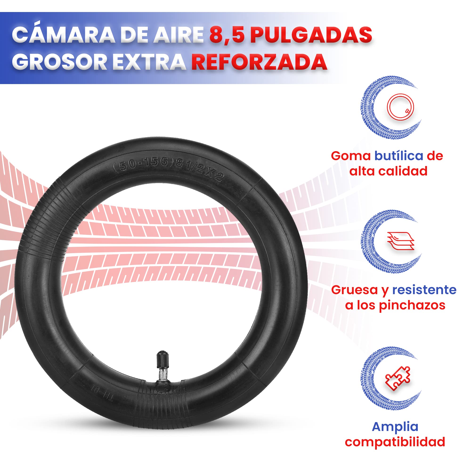ANSENI Cámaras de Aire de Recambios 8.5 Pulgadas Reforzada Compatible Xiaomi M365 Pro 1S Pro2 2 Unidades