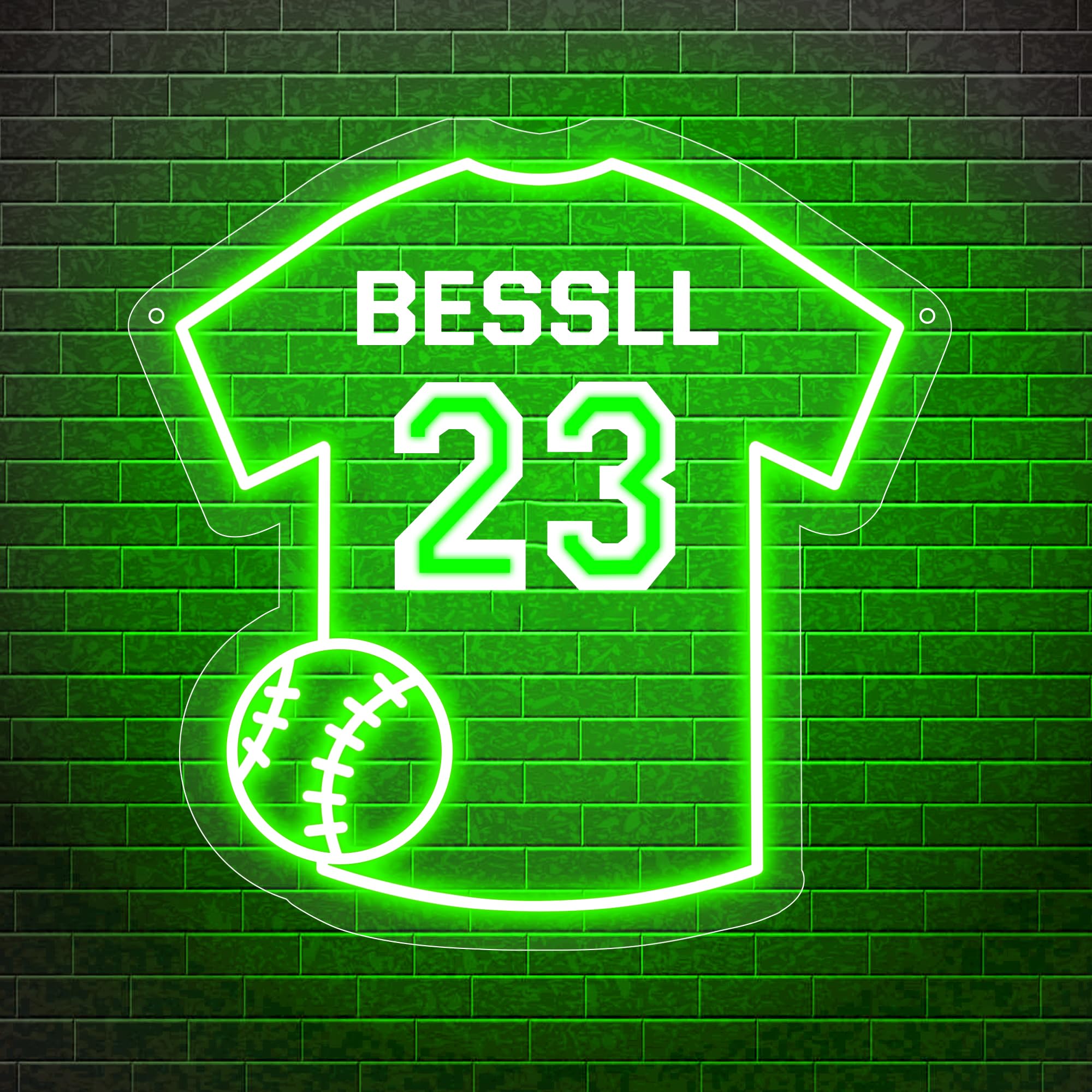 Personalized Baseball Jersey Neon Sign,Custom Player Name Number Led Lights Up Sign for Wall Decor Bedroom Living Room Party Night Light Birthday Gift for Teen Kids Boys Girls Men Women