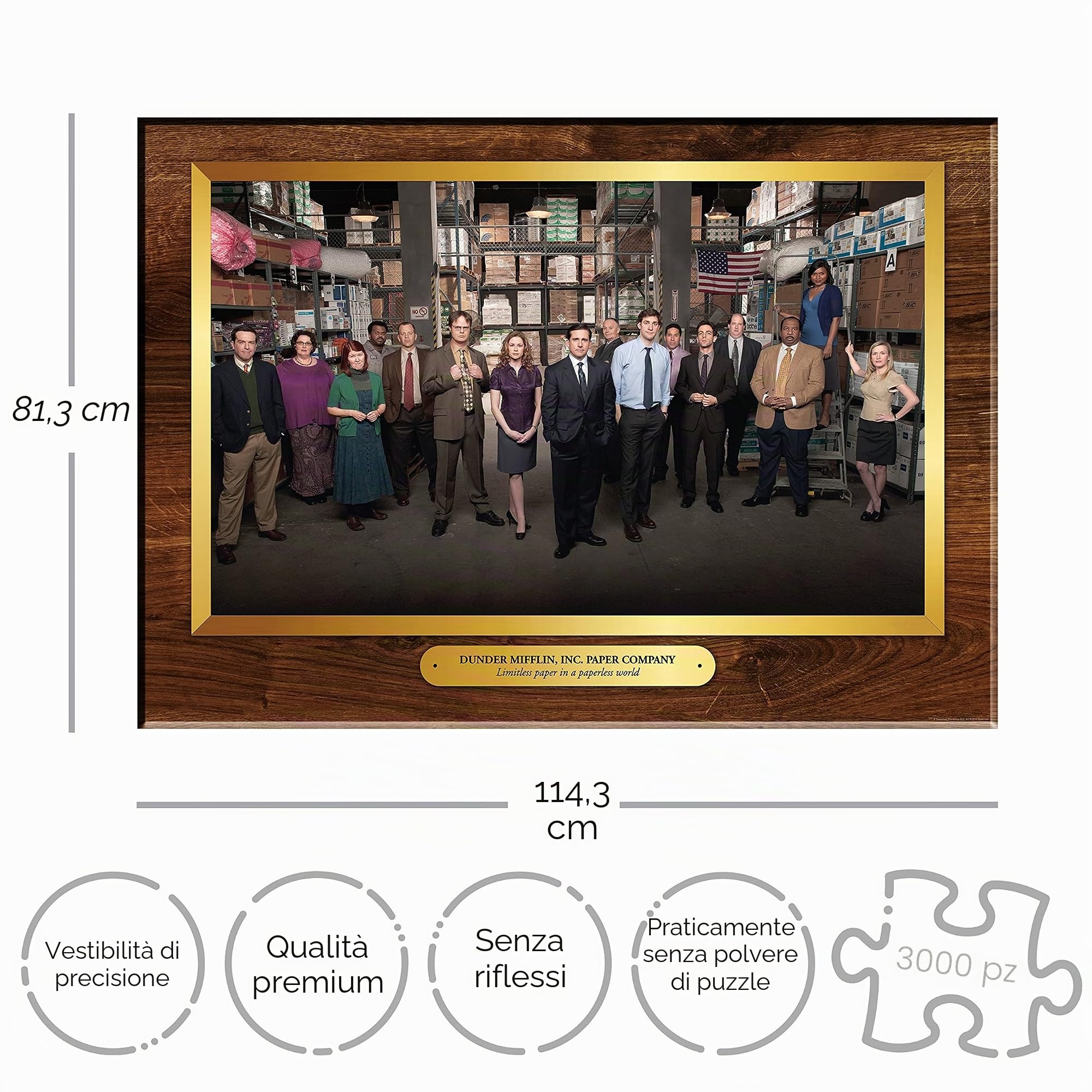 Aquarius The Office Puzzle (puzzle da 3000 pezzi), con licenza ufficiale The Office Merchandise & Collectibles – Glare Free – Precisione Fit – 80 x 100 cm