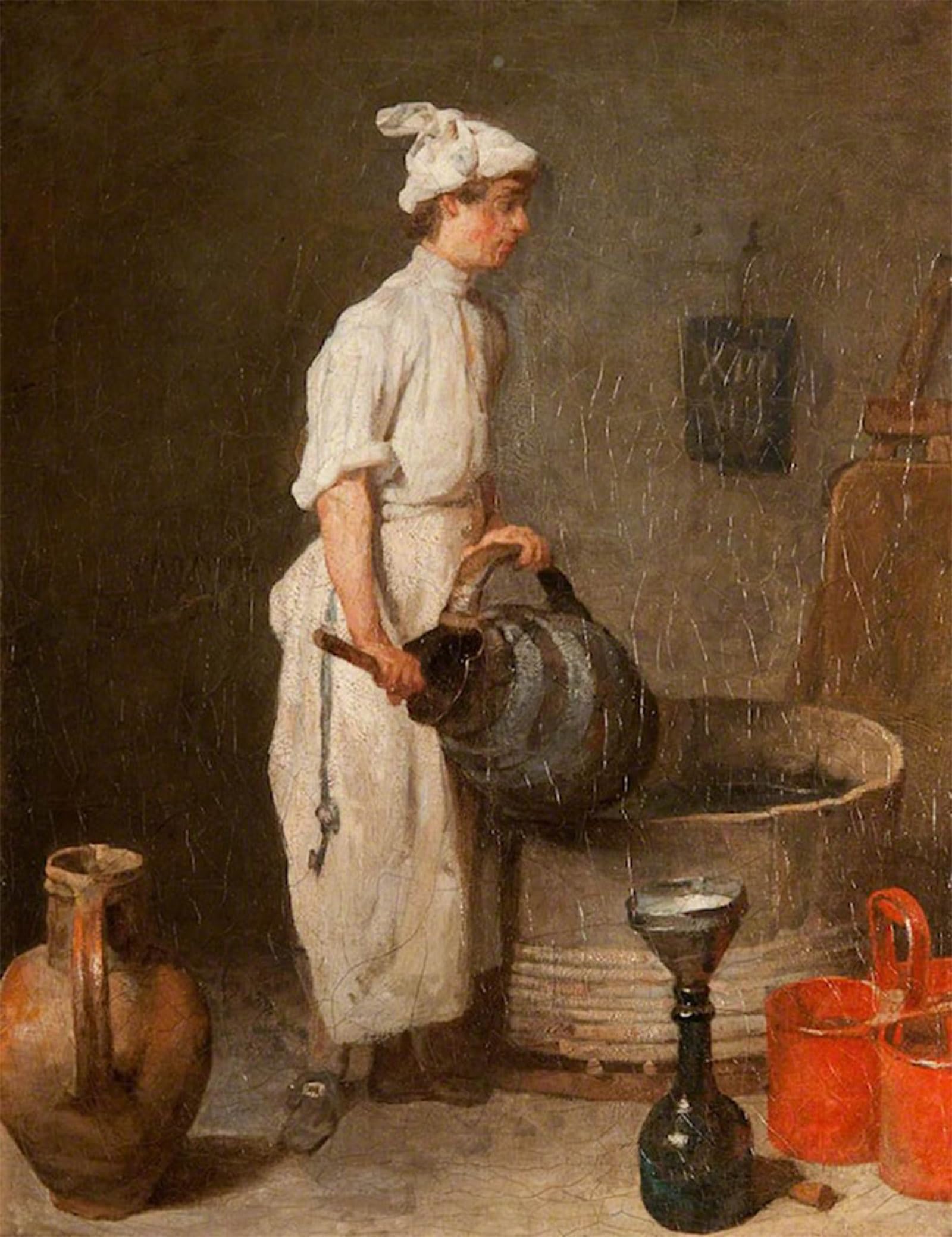 RZHRHJES Retro Picture Portrait Oil Painting Modern Wall Artwork the Cellar Boy by Jean-baptiste-simeon Chardin Canvas Poster for Office Decor 60x90cm