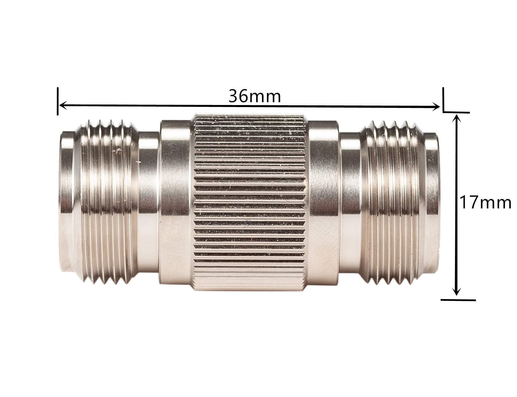 Ancable 2Pack Premium NType Female to NFemale 50 Ohm Barrels Adapter