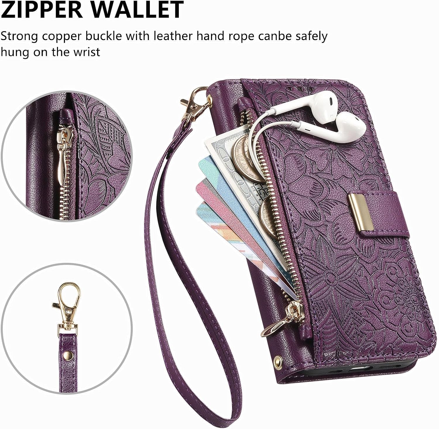 for Moto G 2026/2025,Moto G Play 2026 Wallet Case Card Slots Deep Purple image 4