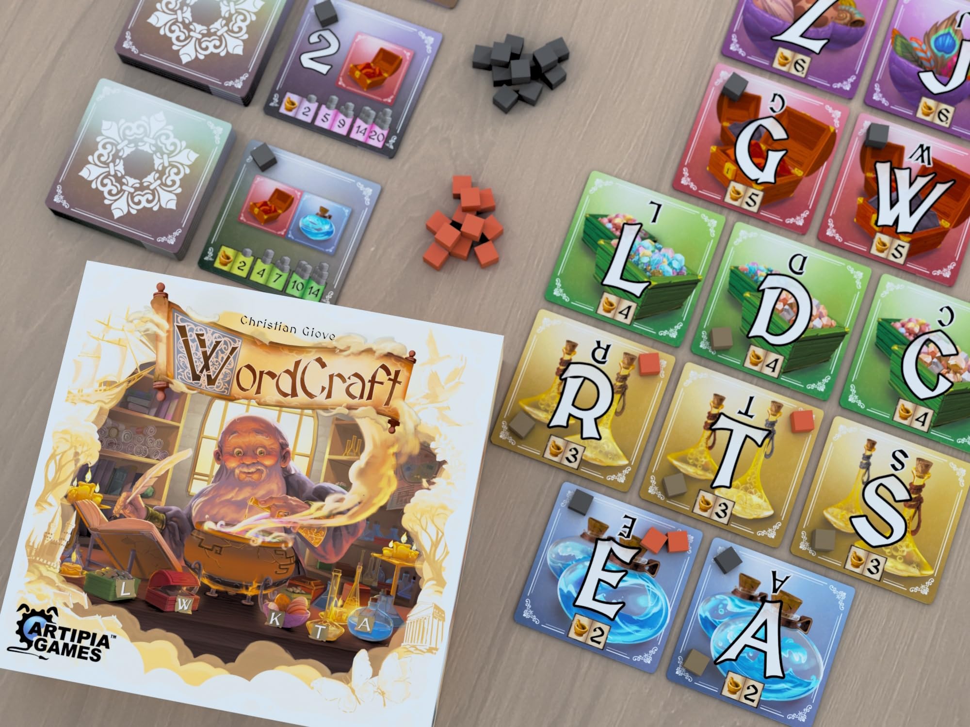 WordCraft Jeu de société - Jeu de mots magiques - Jeu de stratégie et de langage pour les amateurs de mots et les tacticiens