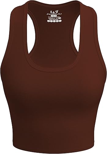 Miniatura 3 de 1  9 Basic Crop Tank Tops for Women Sleeveless Racerback Sports Crop Tanks Tops Workout Athletics Shirts 4 Pack