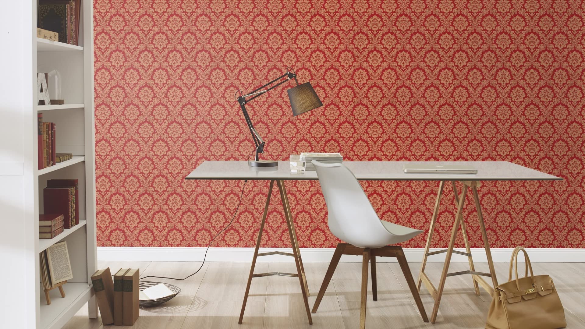 Rasch paperhangings Tapeta z włókniny (Classic-Chic) czerwono-brązowa 10,05 m x 0,53 m Trianon XIII 570540