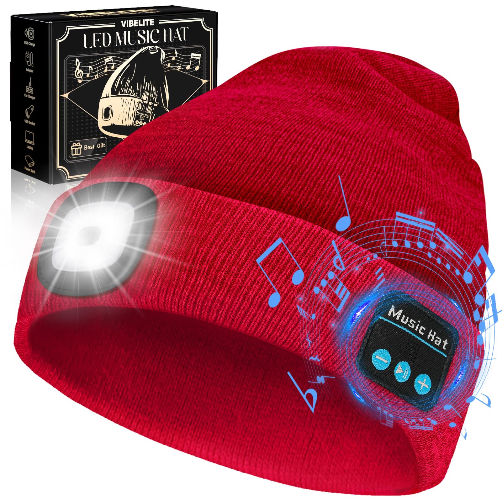 VIBELITE Bluetooth Beanie Hat with Light