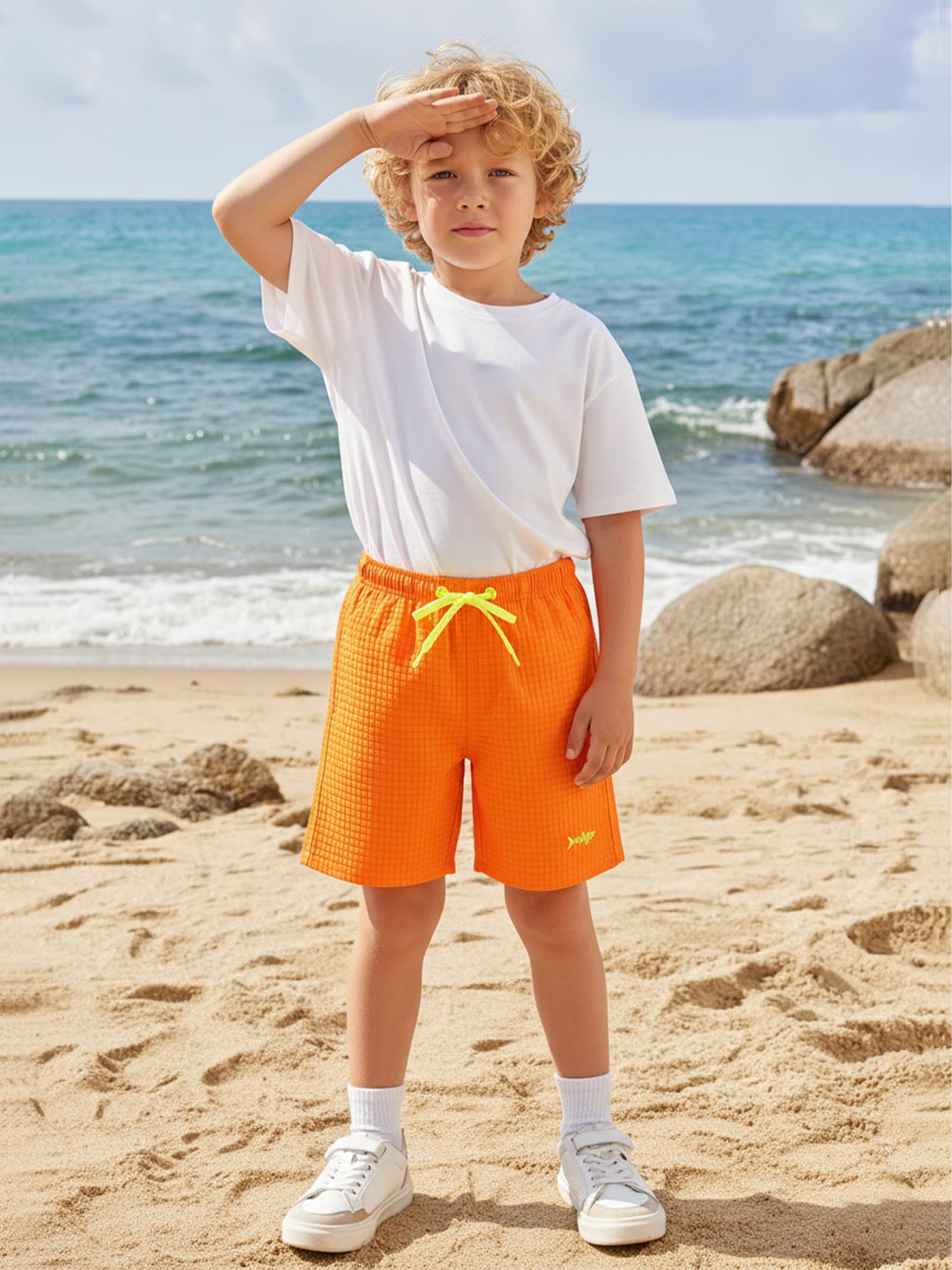Jungen Badeshorts Strand Mesh Shorts Leichte Schwimmhose mit Mesh
