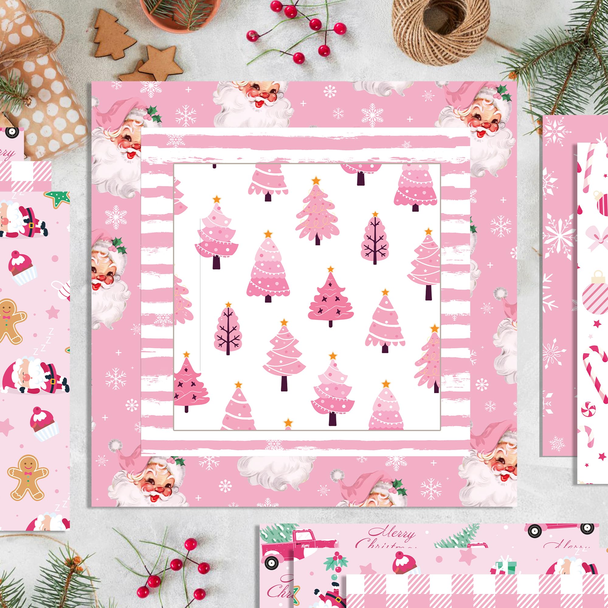 Whaline 24 Sheets Christmas Pattern Paper – 6x6 Inch Double-Sided Kraft Paper For Scrapbooking, Cards, Gifts - View #10
