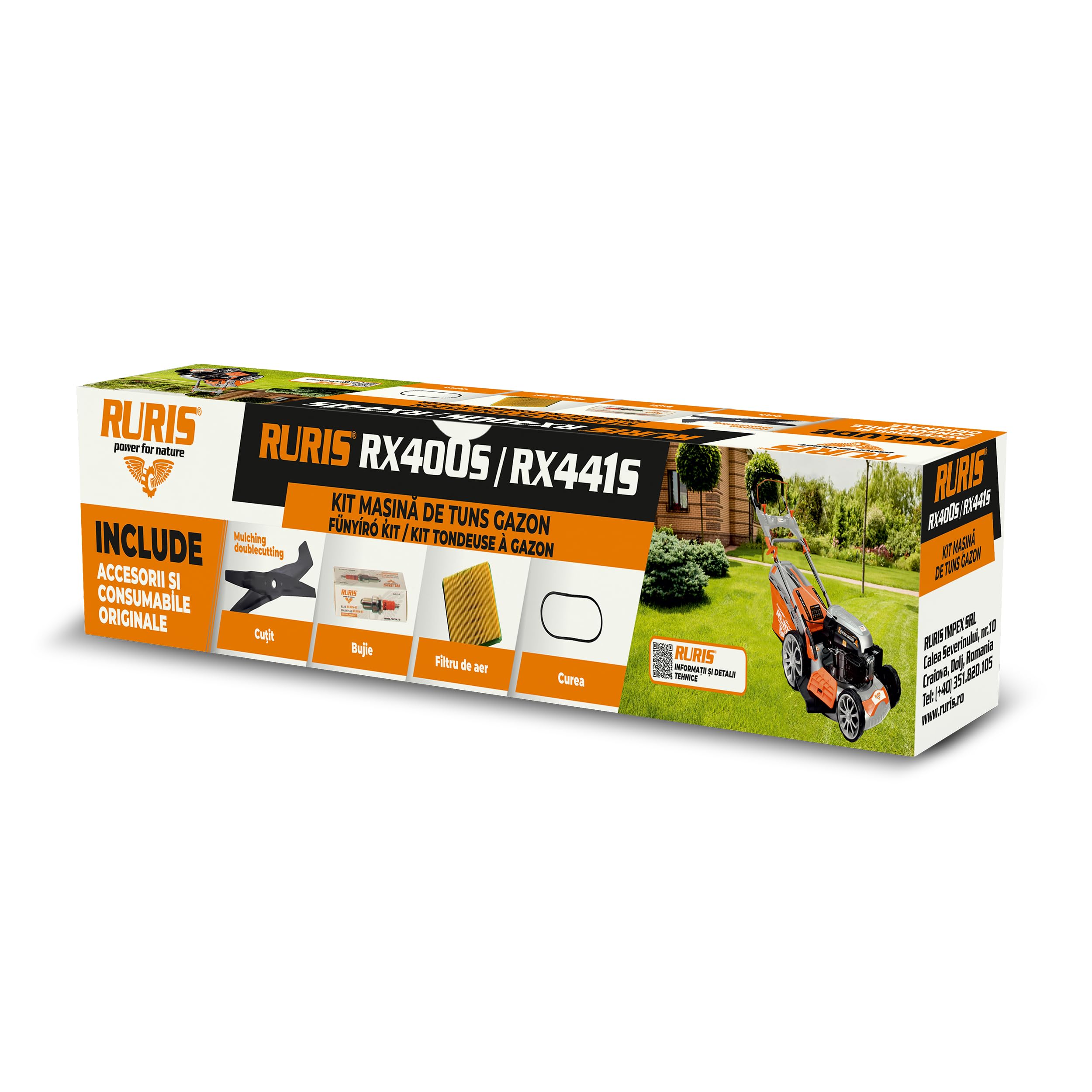 RURIS POWER FOR NATURE RX400S/RX441S Lawn Set with Blade, Boujie, Air Filter, Cur