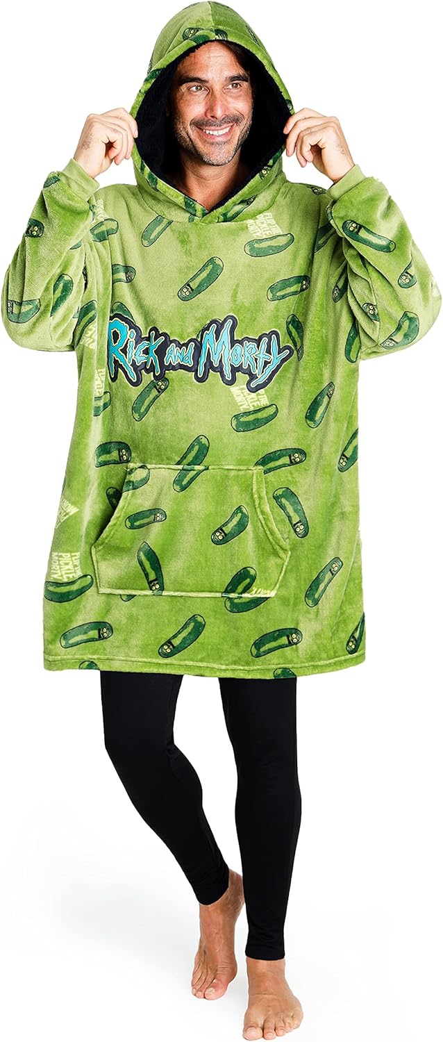 Rick and Morty Blanket Hoodie for Men Teens Super Soft Fleece Oversized