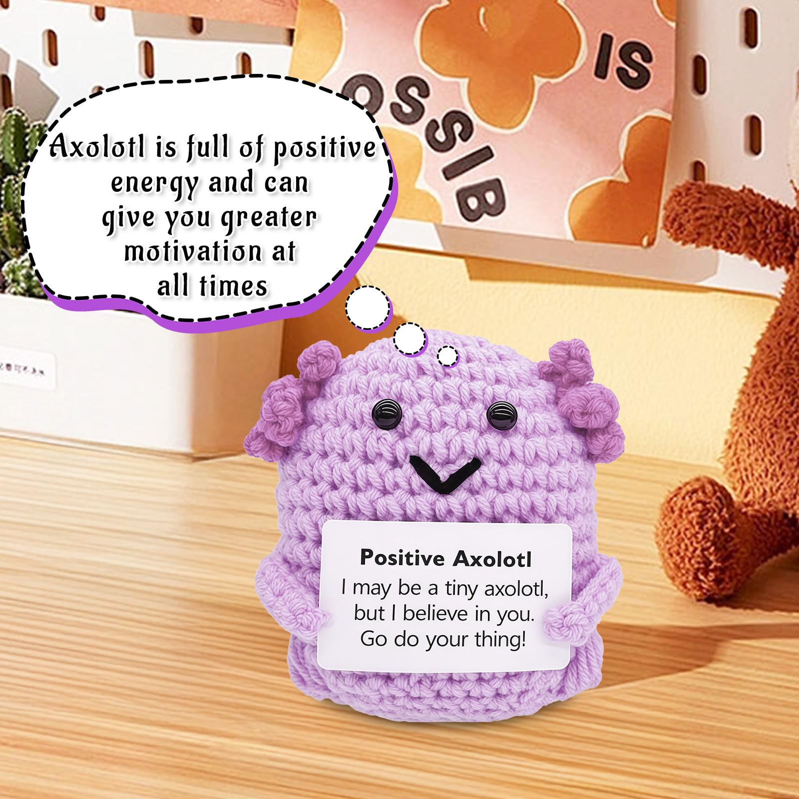 Positive Axolotl Crochet Emotional Support Crochet - Image 2