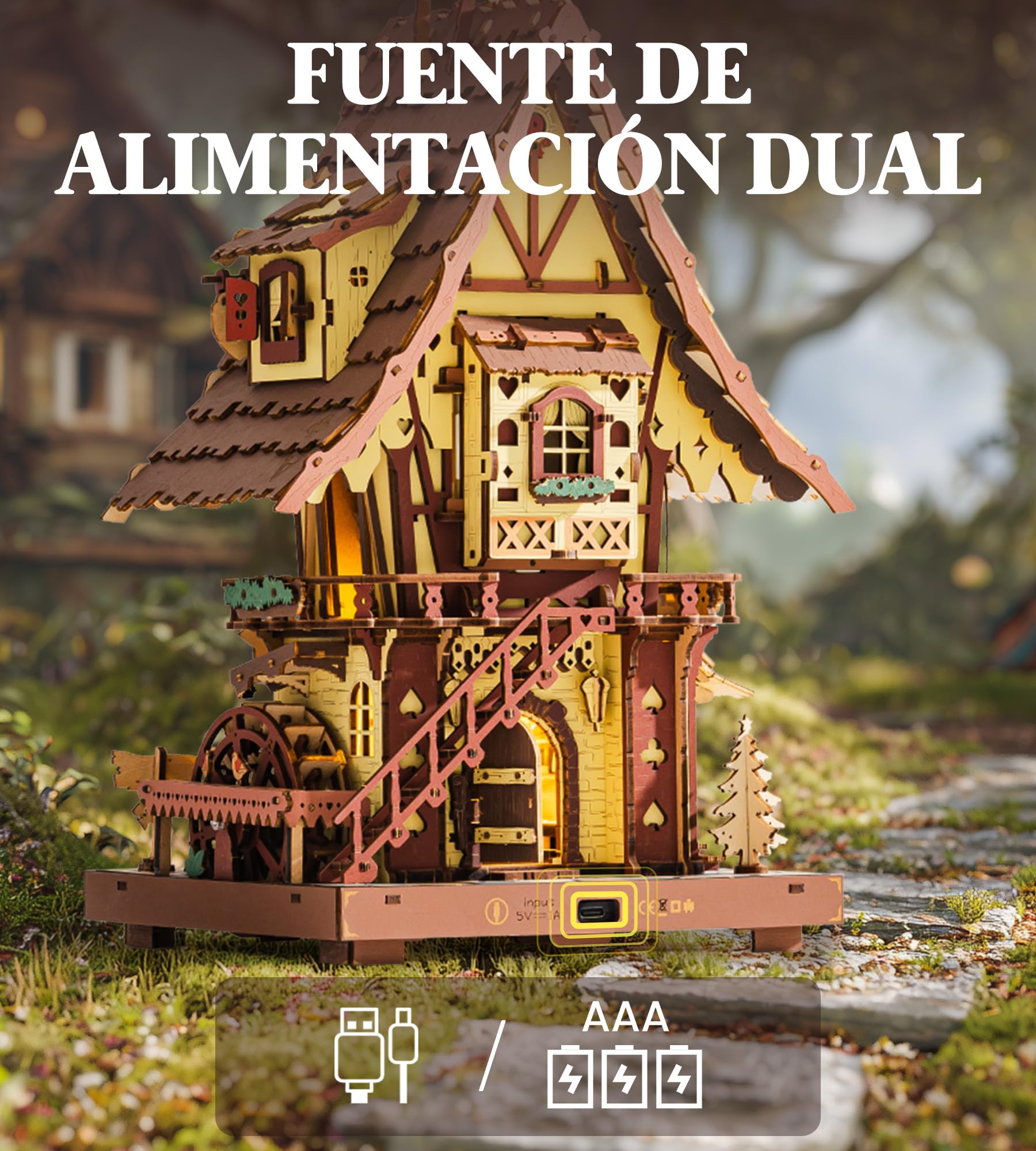 ROKR Puzzle 3D Madera Reloj de Cuco Maquetas para Construir Rompecabezas adultosAdultos Regalos Originales para Mujer Hombre Vendimia LC901C