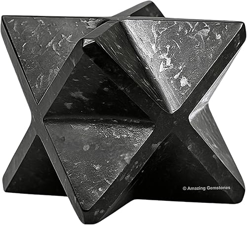 Miniatura 406 de Amazing Gemstone Larvikite Merkaba Crystal – Estrella de Merkaba metafísica de 1 pulgada para meditación – Cristal tetraedro energético y piedras