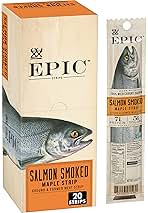 EPIC Smoked Salmon Strips, Wild Caught, Paleo Friendly, 20 ct, 0.8oz Strips