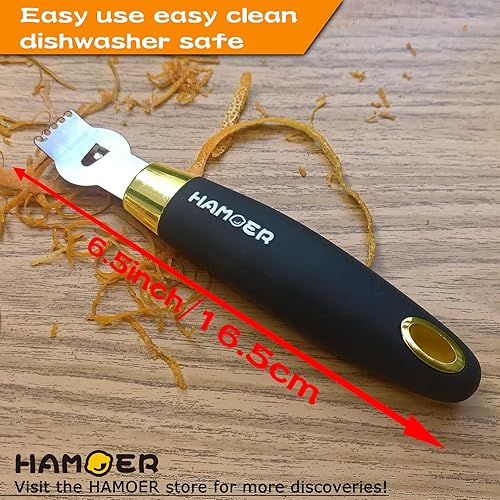 Miniatura 7 de Zester Rallador y cuchillo de canal, juego de herramientas de barra de cocina para queso parmesano, limón, ajo, nuez moscada, chocolate, cítricos,