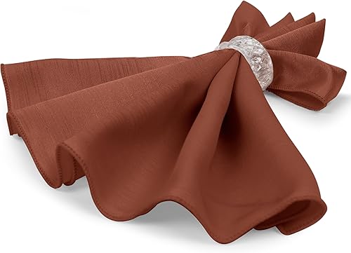 Miniatura 7 de Ultimate Textile -10 docenas - Reversible Shantung Satin - Majestic - Servilletas de tela Majestic de 17 x 17 pulgadas, naranja quemado