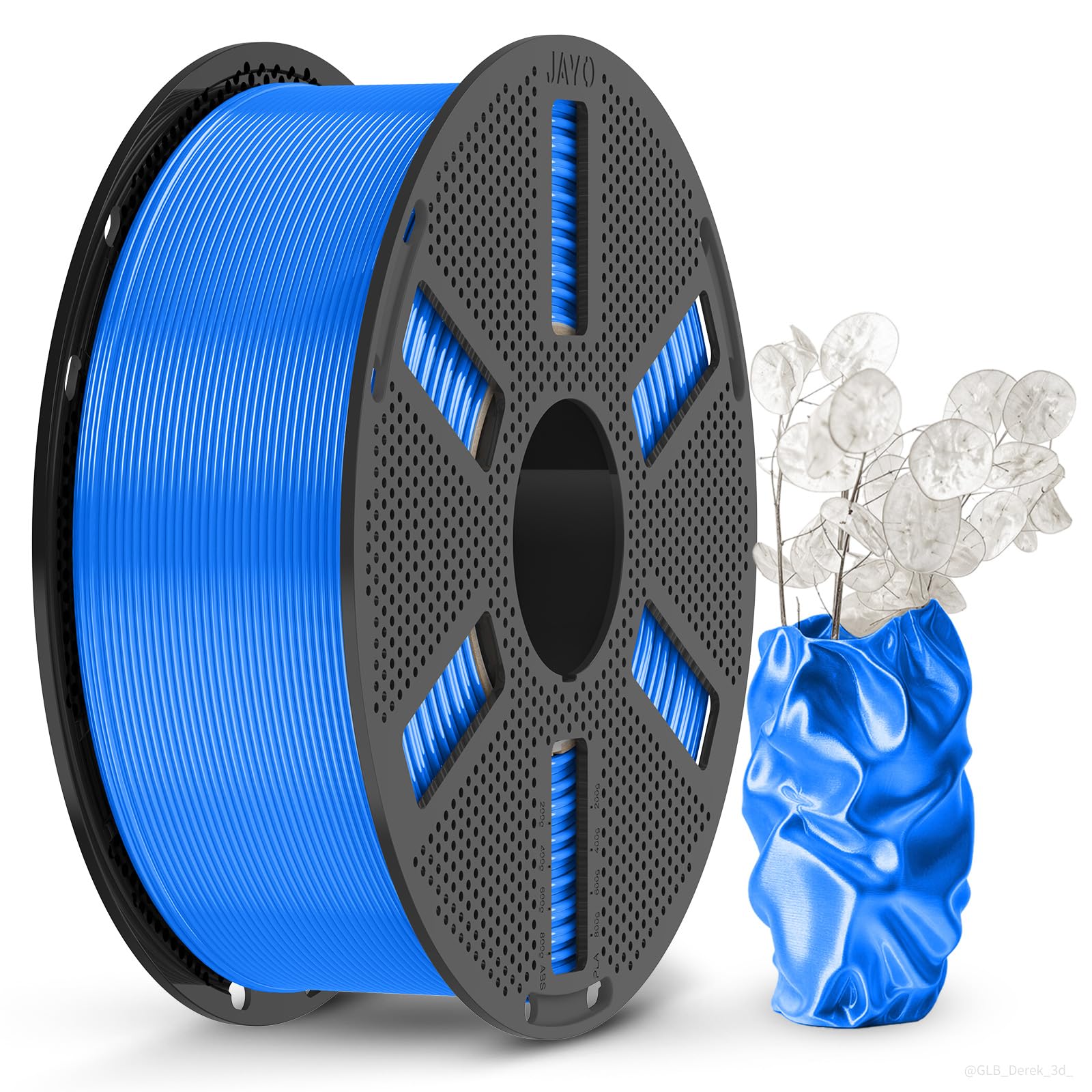 JAYO Silk PLA 3D Printer Filament 1.75mm, 1.1kg, Blue