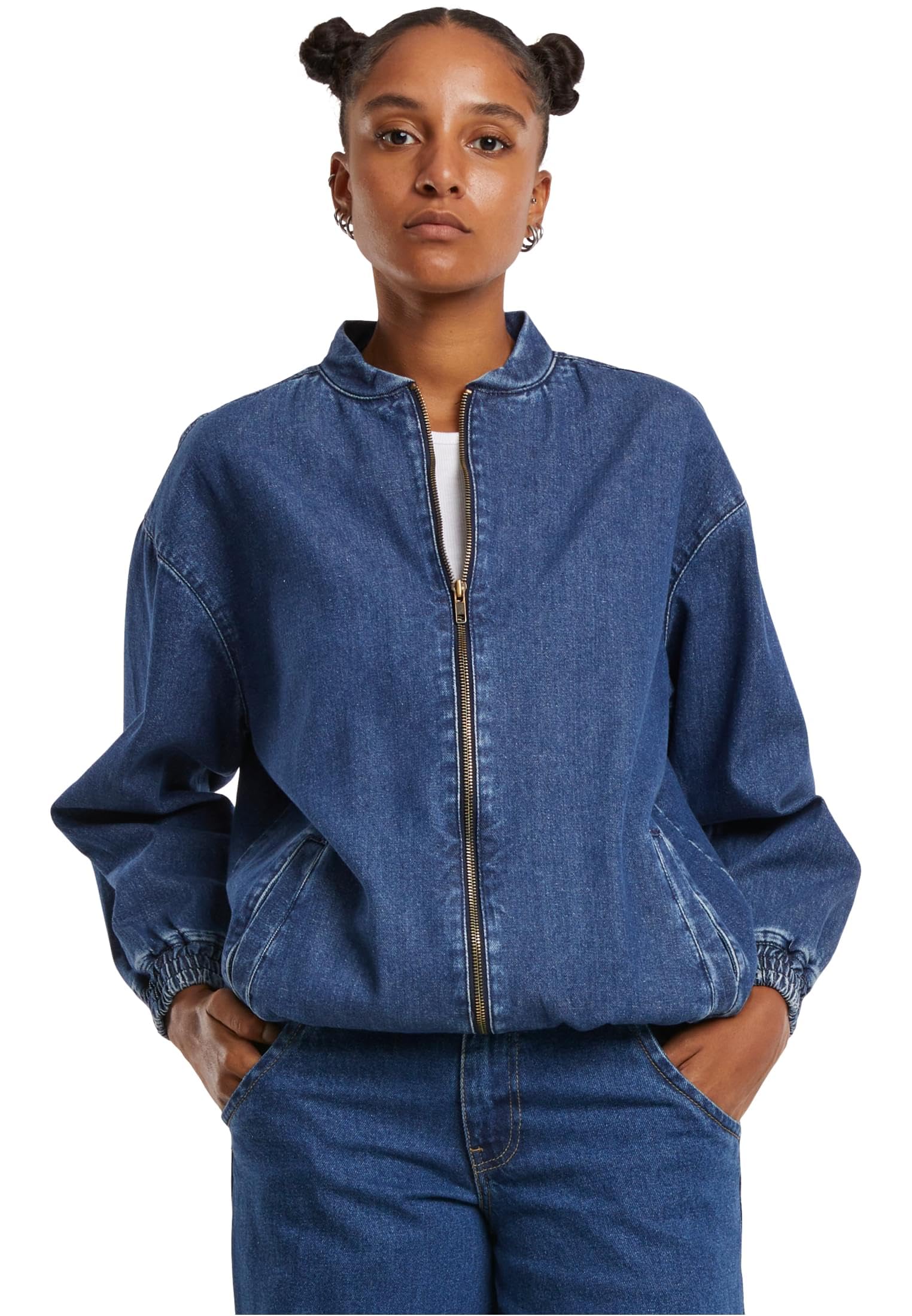 Urban Classics Women's Bleu Oversized Denim Jacket Skater