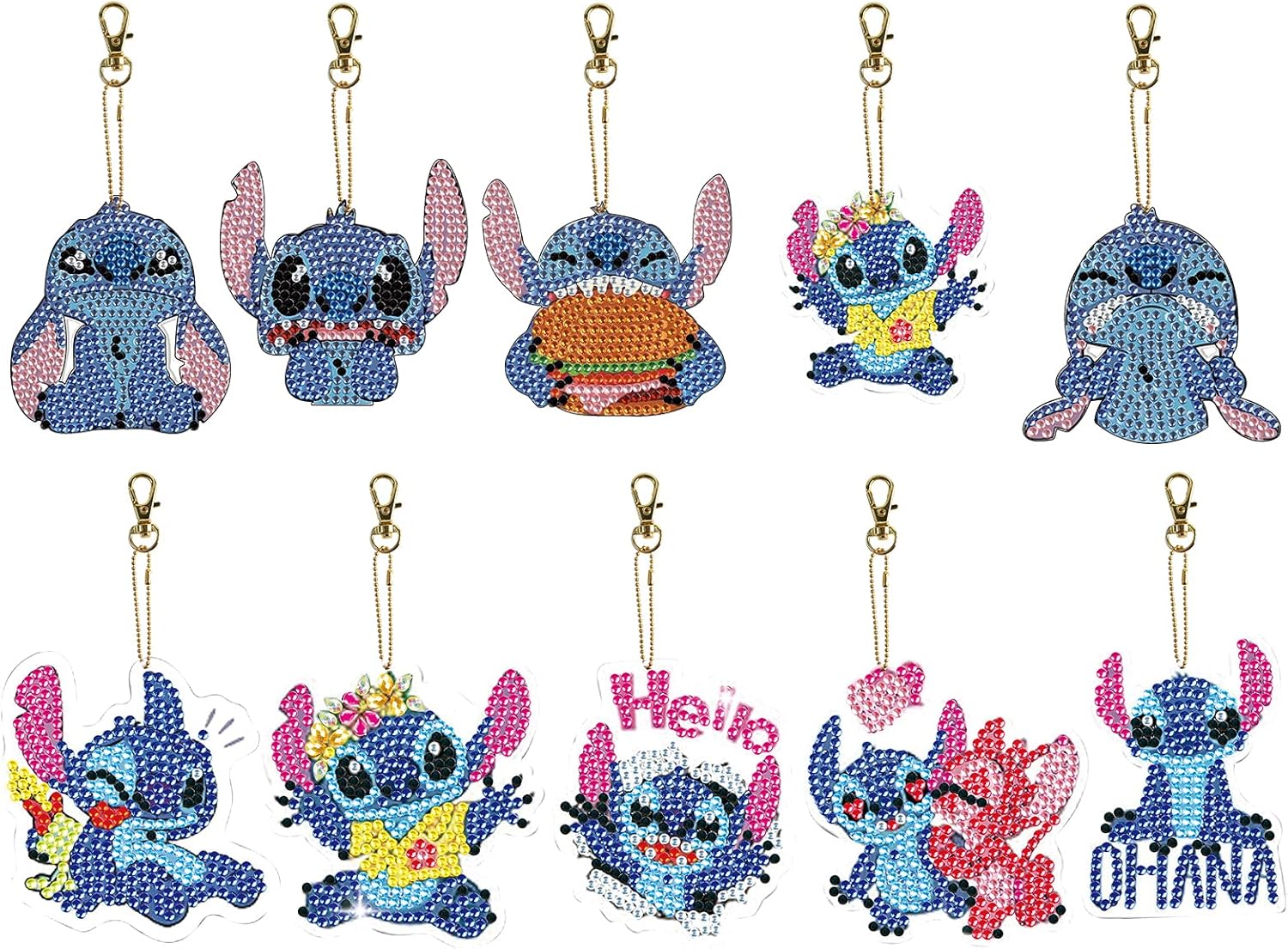 DCIDBEI 10 Pack Diamond Painting Keychain Kit DIY 5D