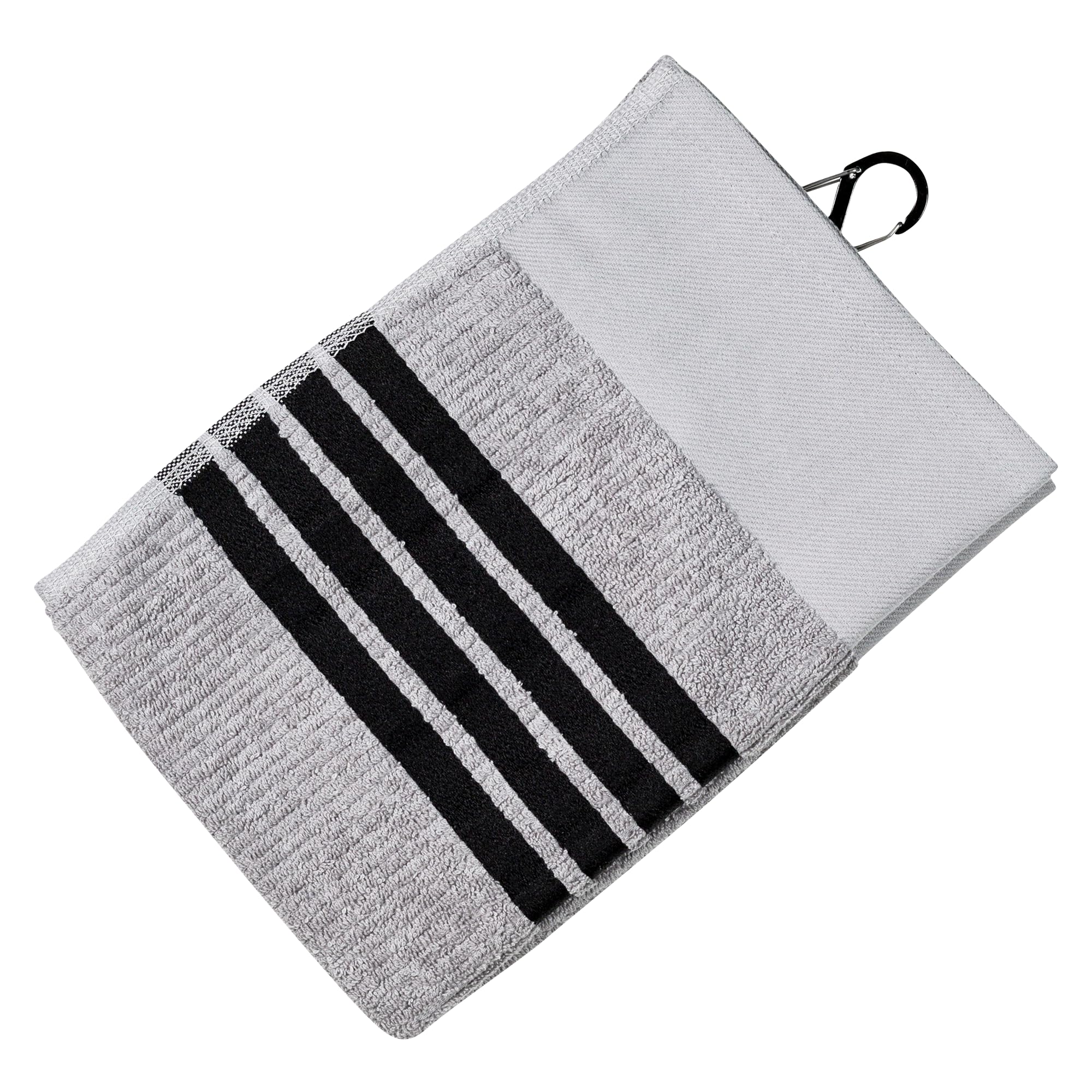 Tour Towel Terry Cloth Golf Towel (15.5" x 23") with Premium Carabiner Golf Bag Clip | Super Absorbent, Golf Ball Cleaning Towel for Clubs, Multiple