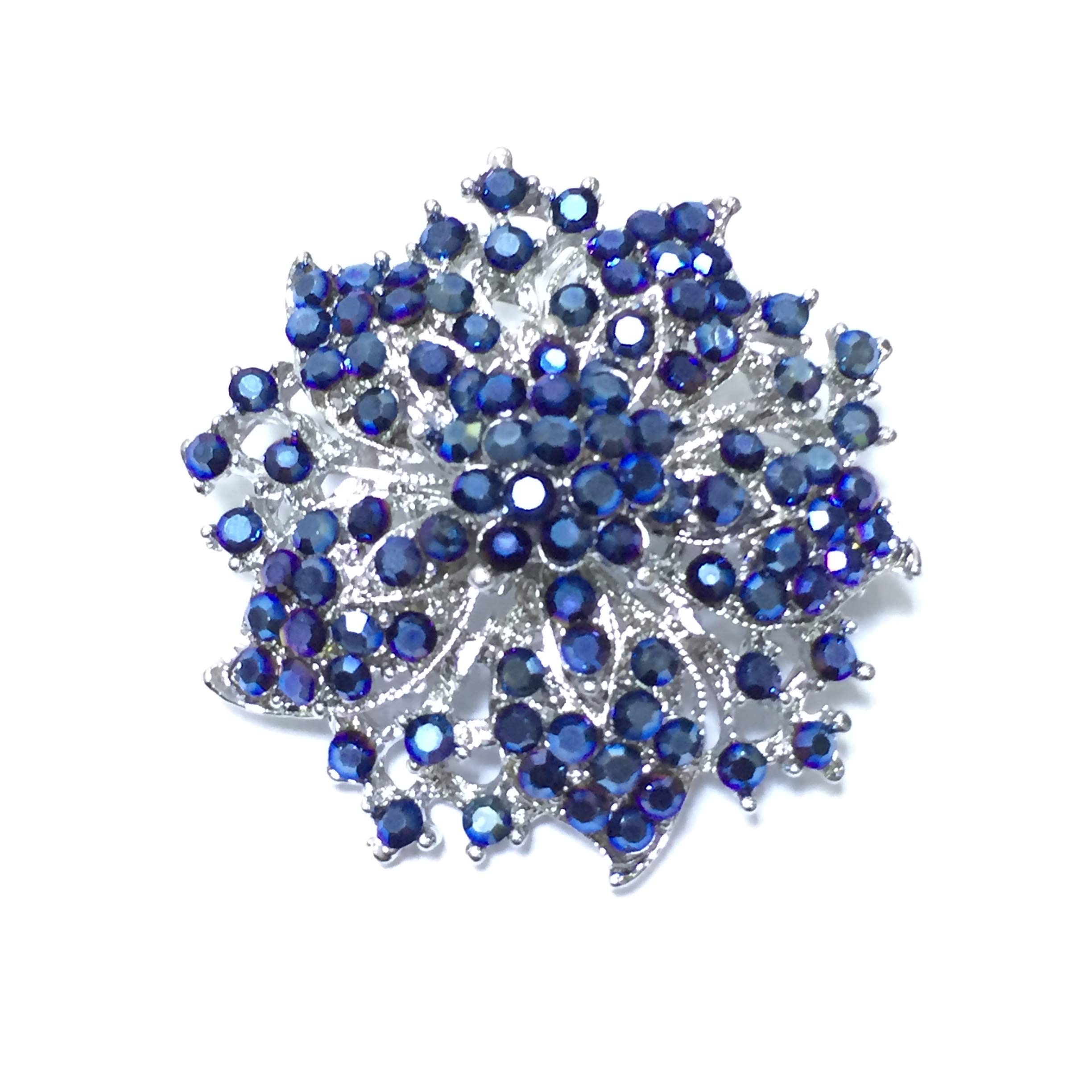 - Fashion Jewelry Beautiful Silver Plated Rhinestone Crystal Brooch Pin for Woman