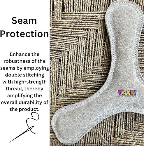 Miniatura 3 de Toyvi - Juguetes de piel de ante natural para perros de razas medianas a grandes, juguetes masticables de limpieza dental, reduce el aburrimiento,