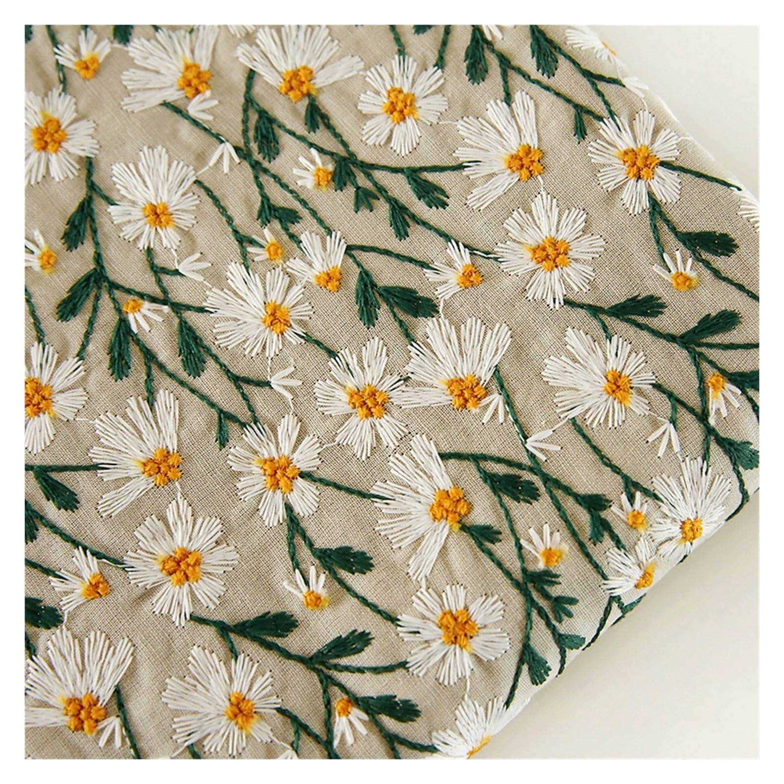 Haftowana tkanina bawełniana, Daisy żakardowa haftowana bawełniana tkanina lniana wielokolorowa wiele rozmiarów dla majsterkowiczów(200x135cm)