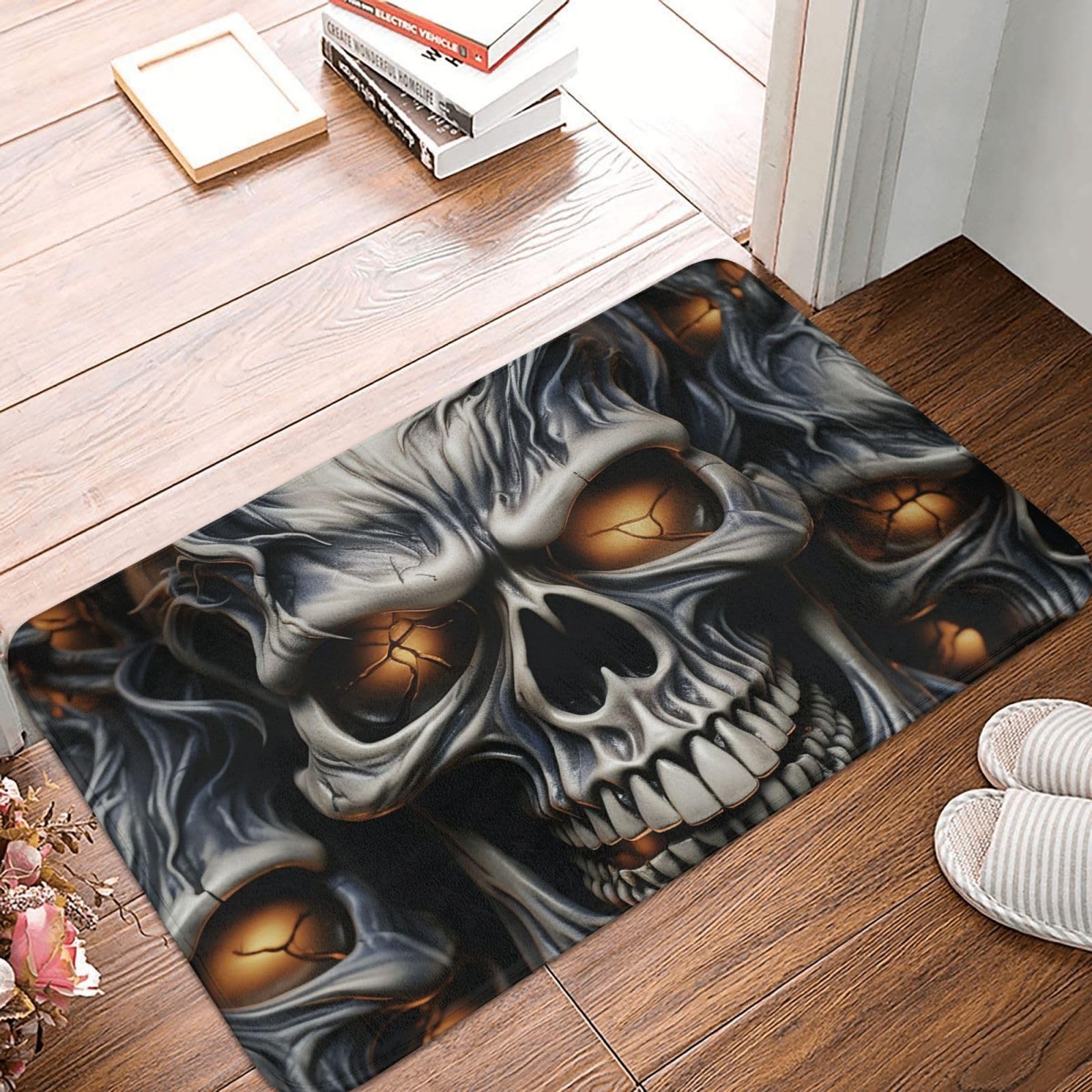 Amazon.com: Cool Evil Skull Doormat Absorbent Non-Slip Floor Mats