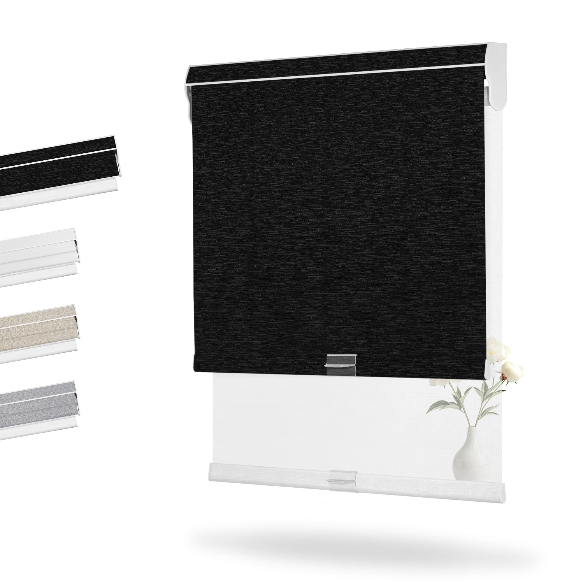 Amazon.com: Boolegon Dual Roller Shades, Cordless Double Window