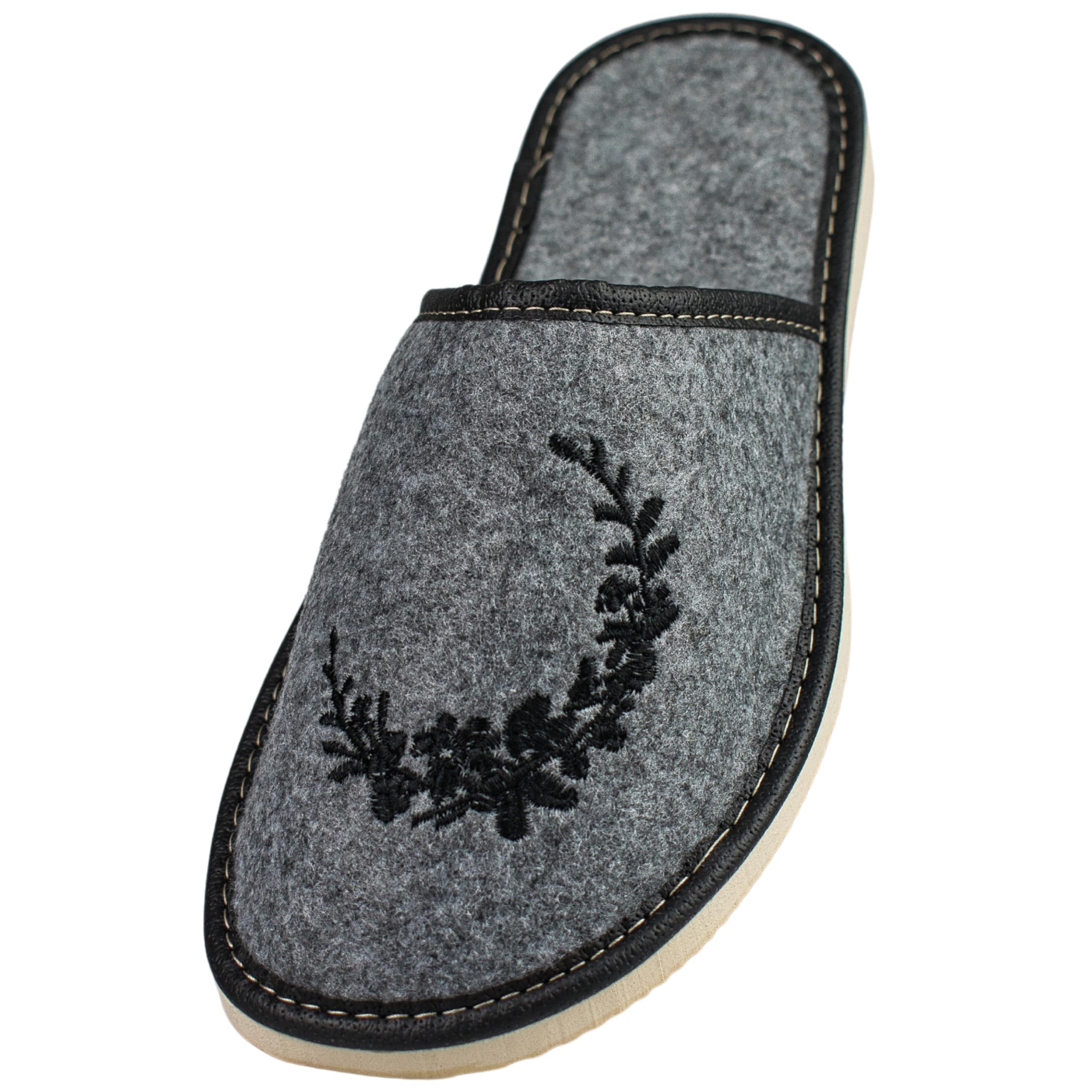 Pantofole in feltro WoolFit® Sherpa con suola in gomma