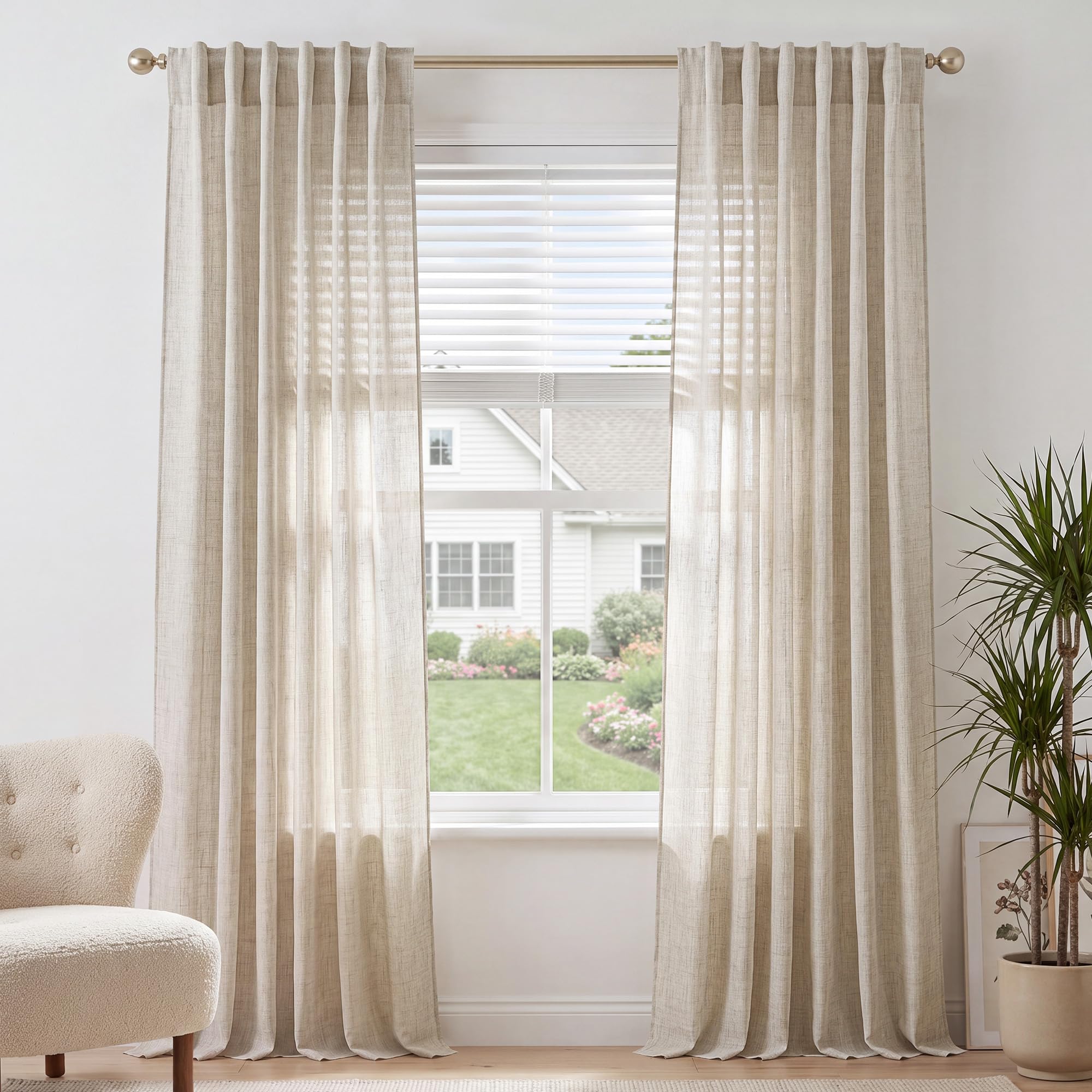 Photo 1 of PONY DANCE Linen Curtains 96"L (2 Panels)