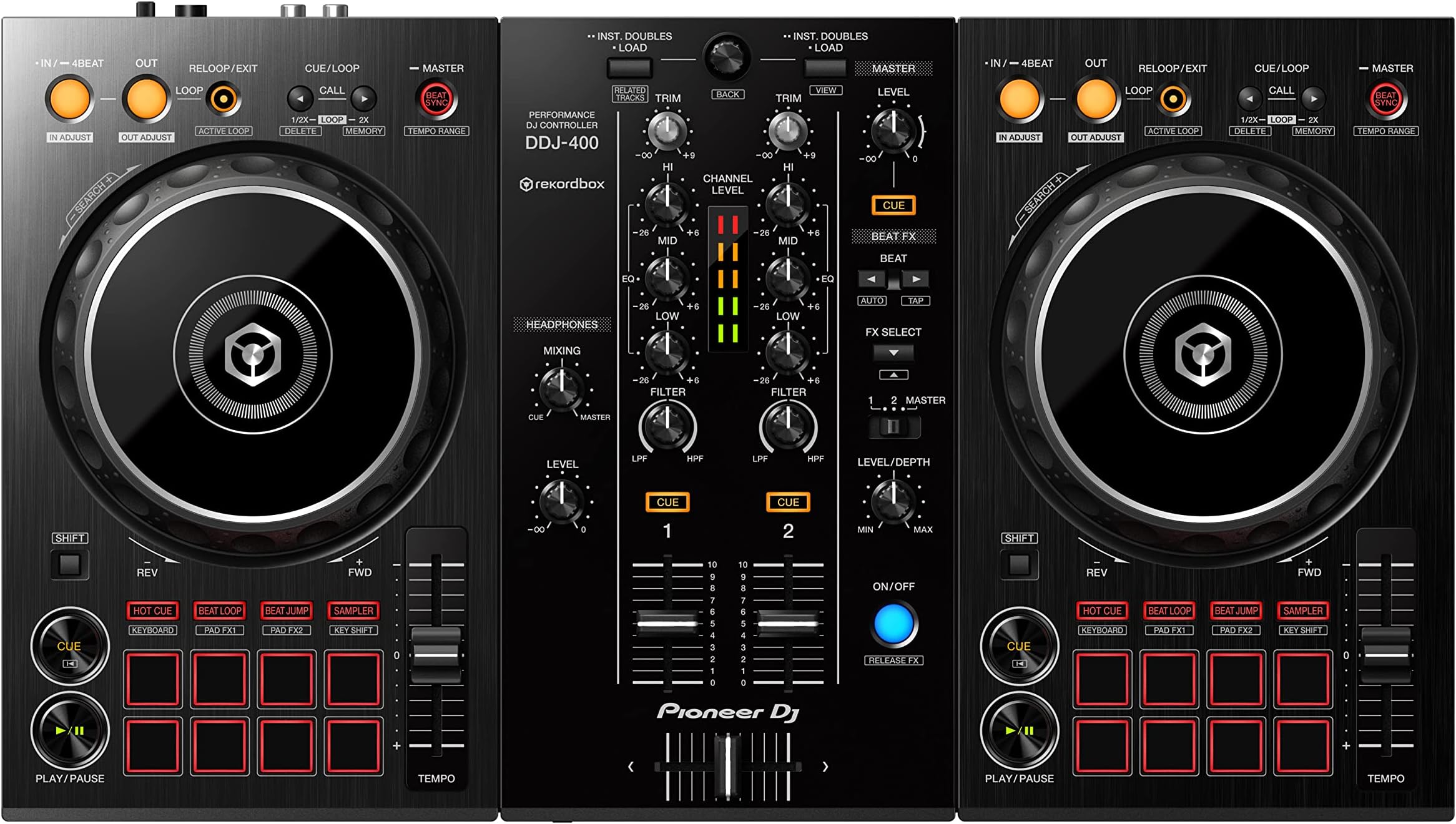Pioneer DJ DDJ-400 2-channel DJ controller for rekordbox dj