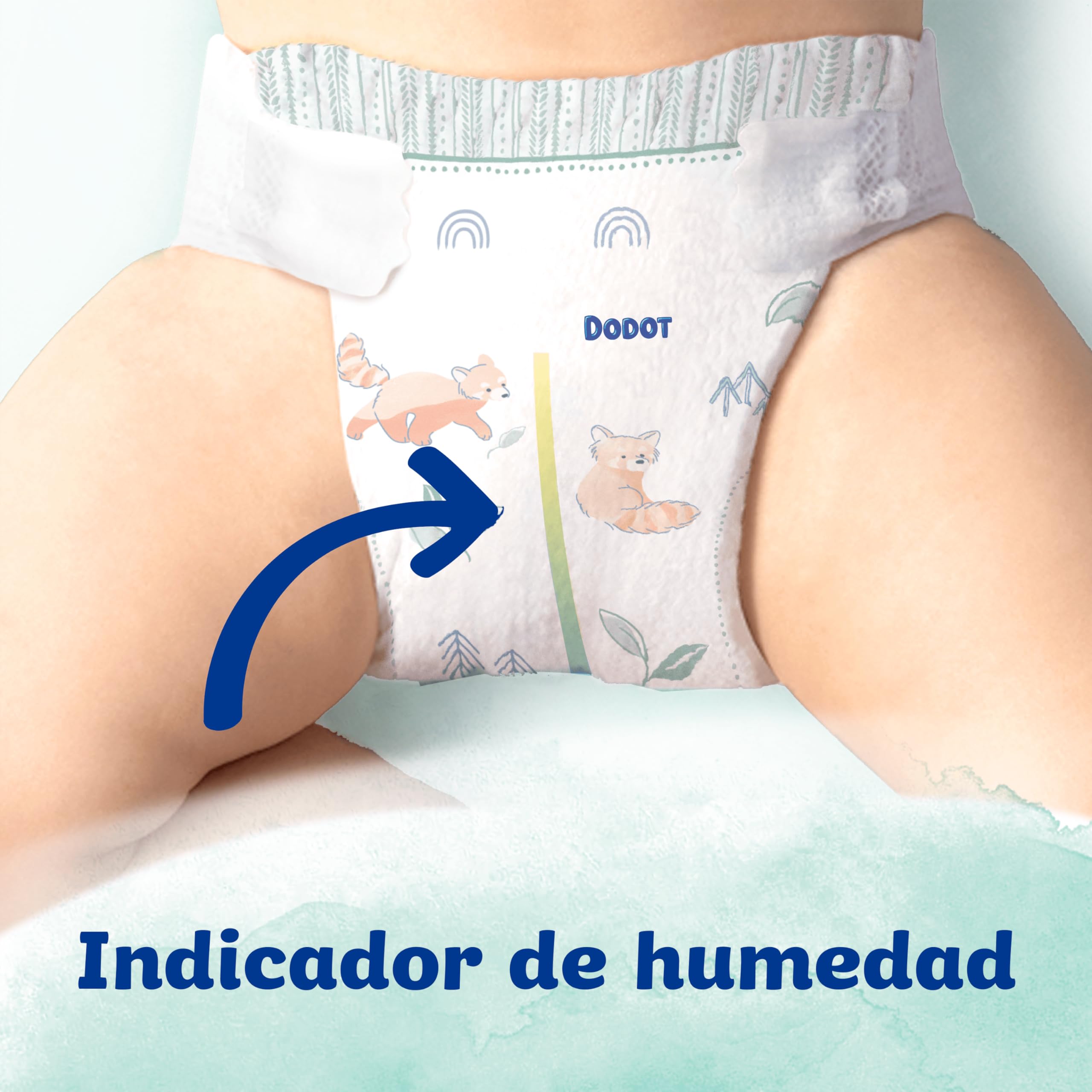 Dodot Pañales Bebé Cuidado Total, Talla 3 (6-10 kg), 132 Pañales +Regalo de 10 Toallitas Aqua Pure 99% Agua, Protección Delicada De La Piel, Pack Mensual